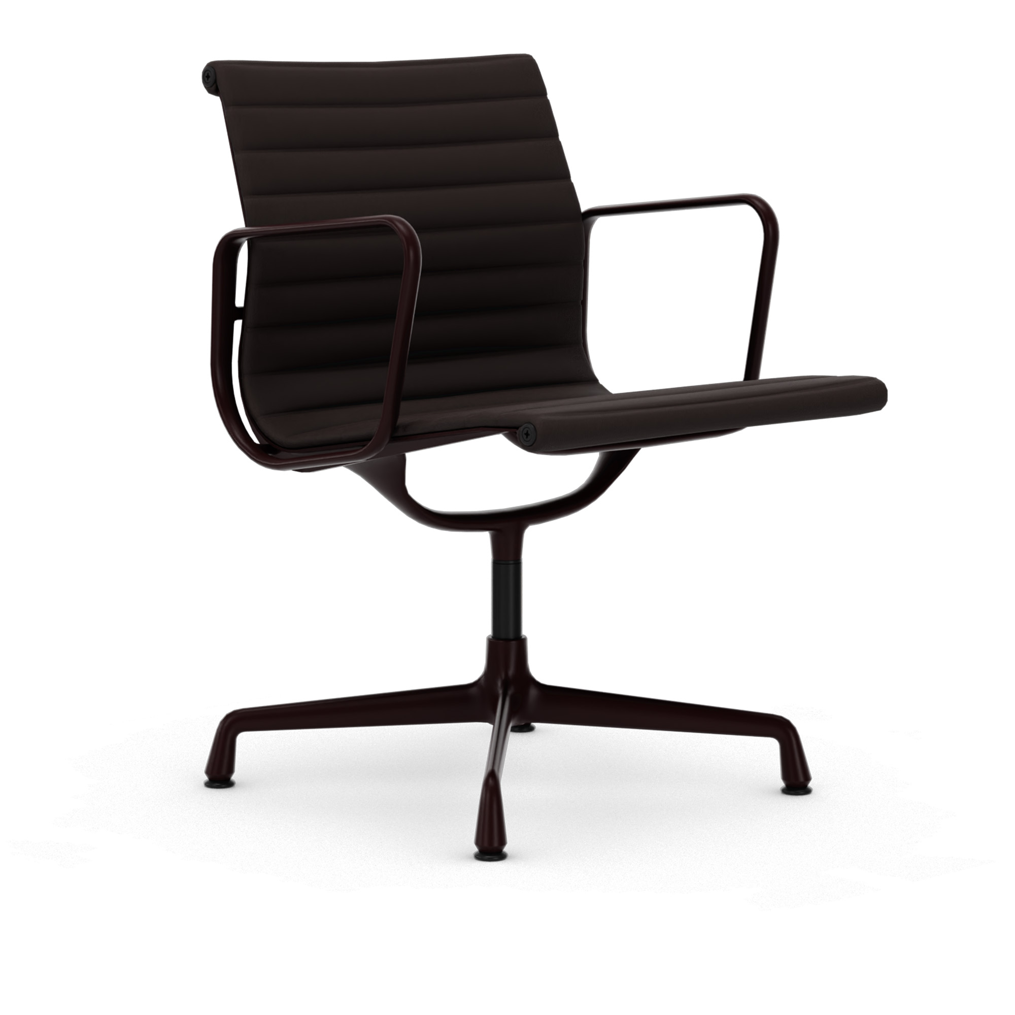 Vitra - EA 108 Dark Bordeaux Leather Premium Plum 87 - Kontorsstolar - Charles & Ray Eames - Läder/Metall | Möbler - Stolar Och Pallar - Kontorsstolar | Möbelexperten