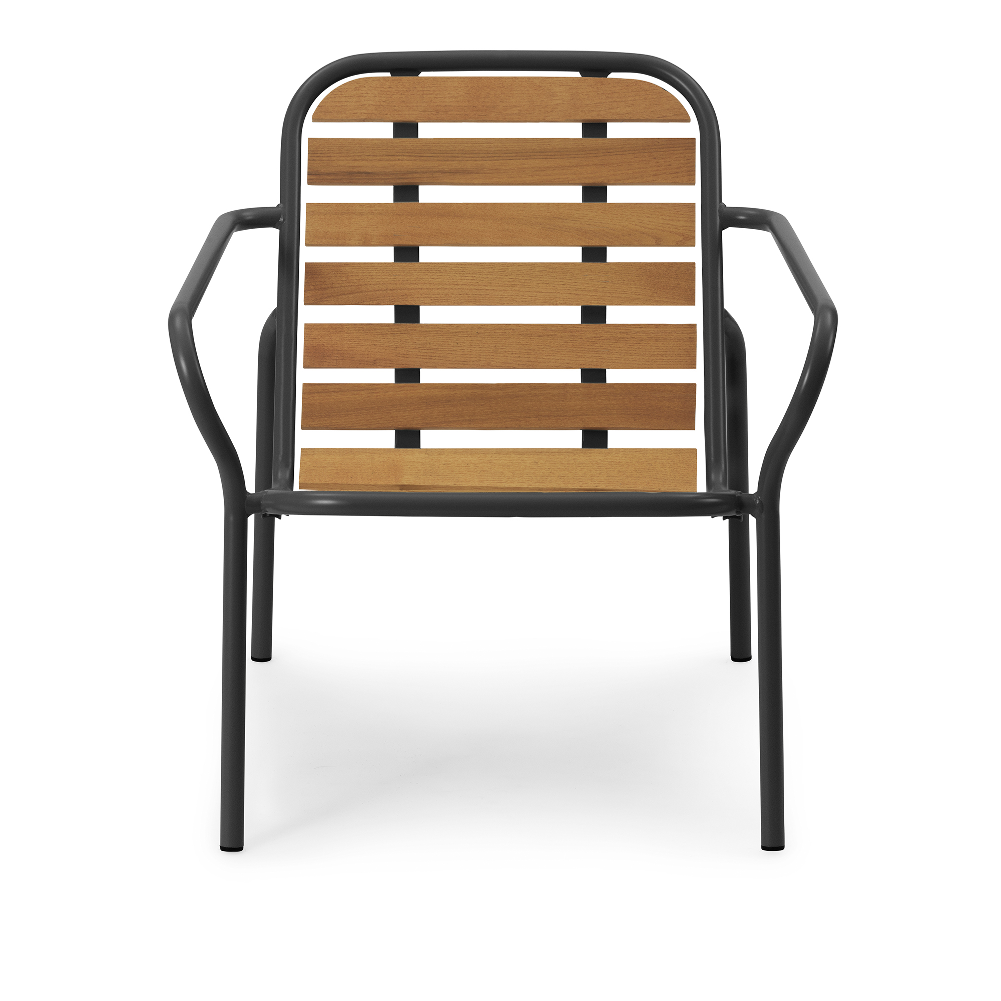 Normann Copenhagen - Vig Lounge Chair Robinia - Black - Fåtöljer utomhus - Simon Legald - Svart - Metall/Trä | Utemöbler - Loungemöbler - Fåtöljer Utomhus | Möbelexperten