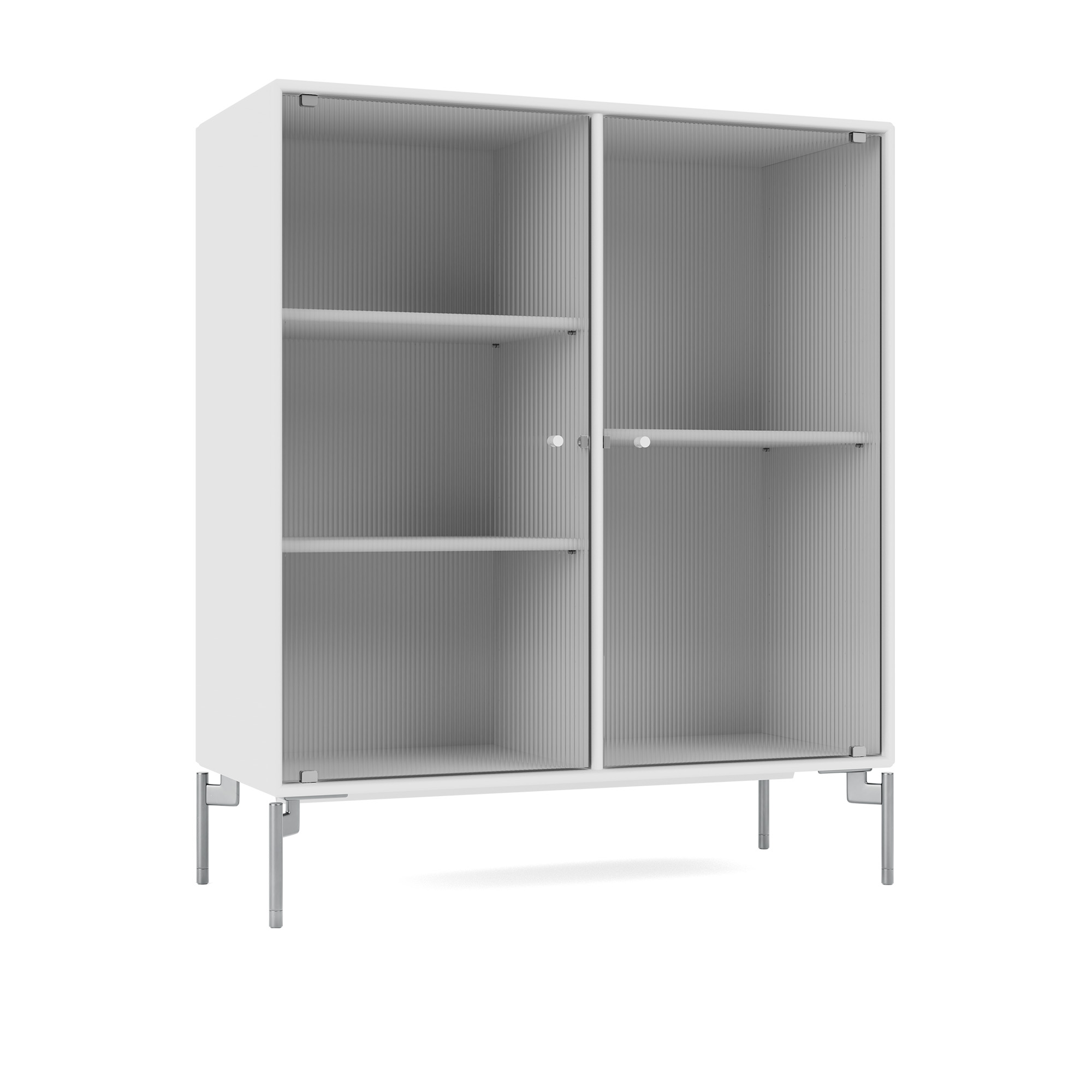 montana - ripple ii – vitrine cabinet 101-newwhite matt chrome - skåp och vitrinskåp - peter j. lassen - vit - trä
