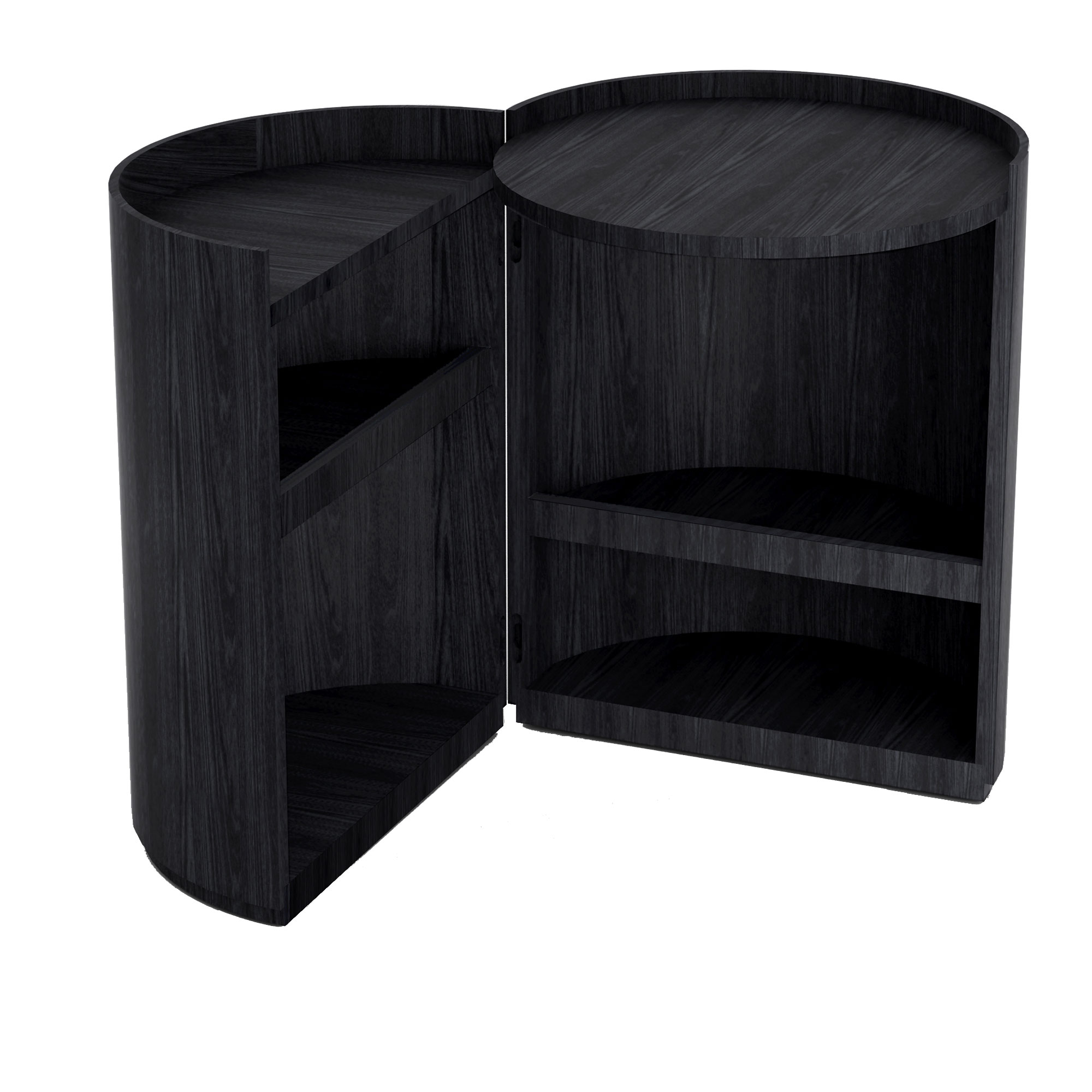 Living Divani - Moon Bedside Table SX Left, Natural Oak - Nattbord - Mist-o - Tre farget - Tre
