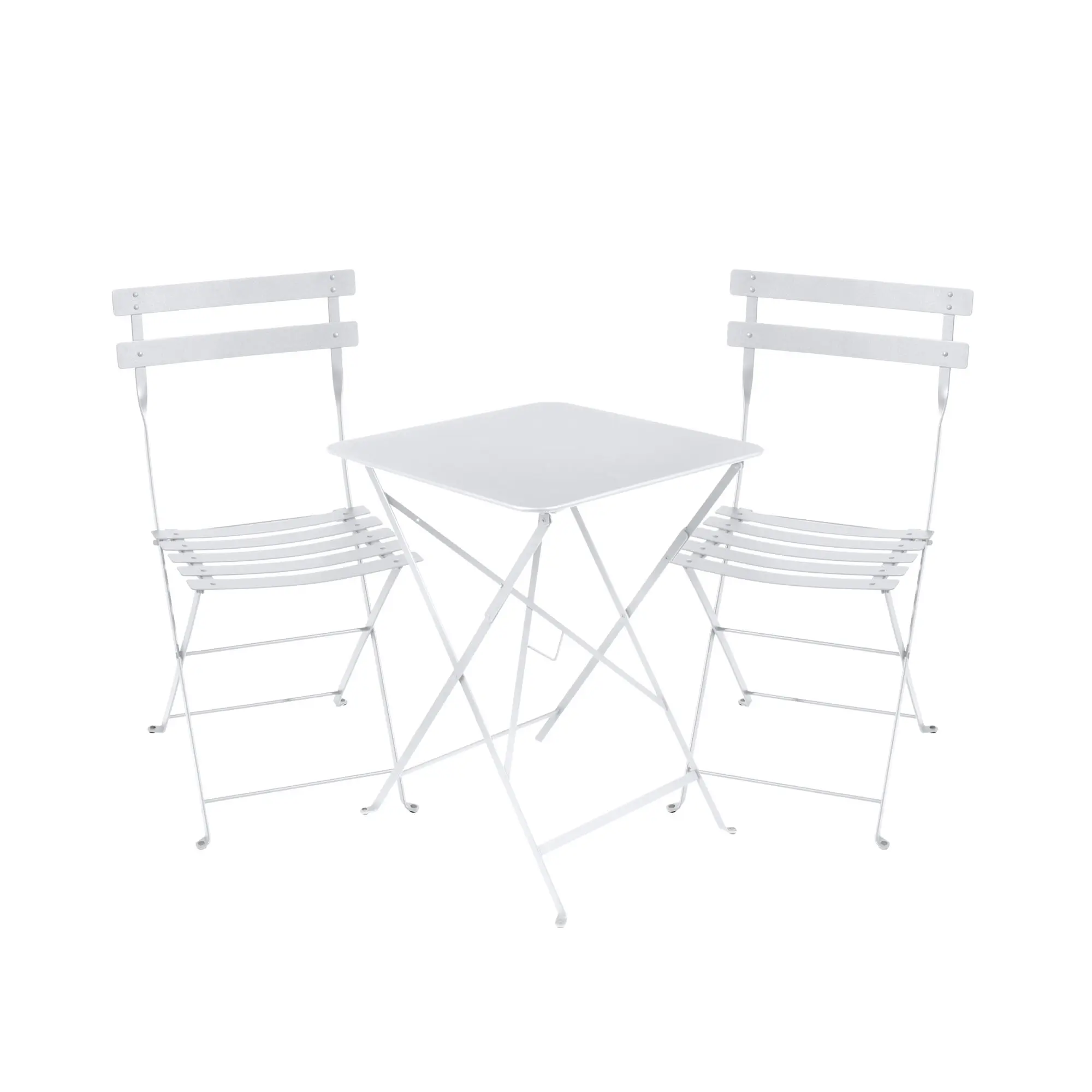 Bistro matgrupp bord 57cm & 2 metall stolar