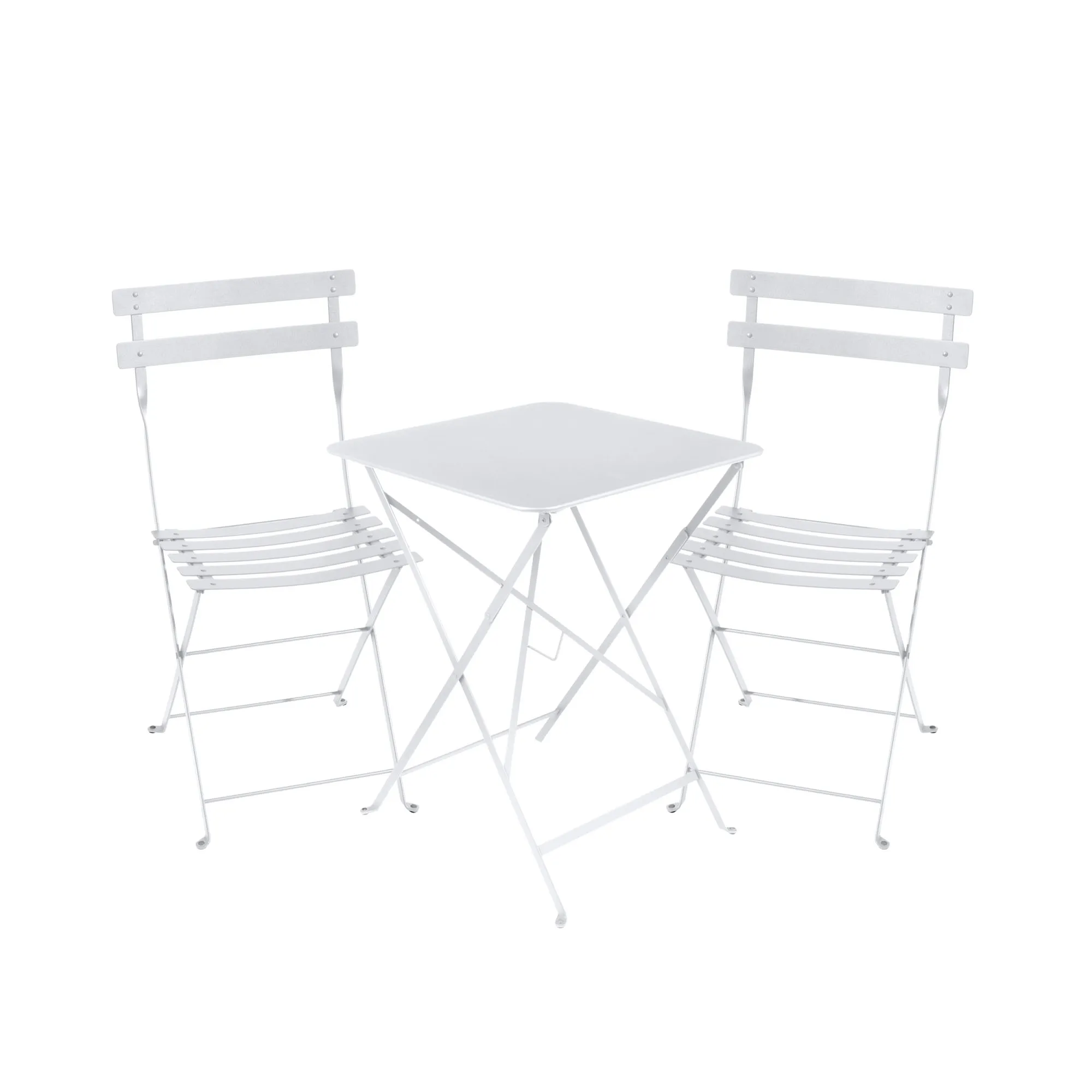 Bistro matgrupp bord 57cm & 2 metall stolar