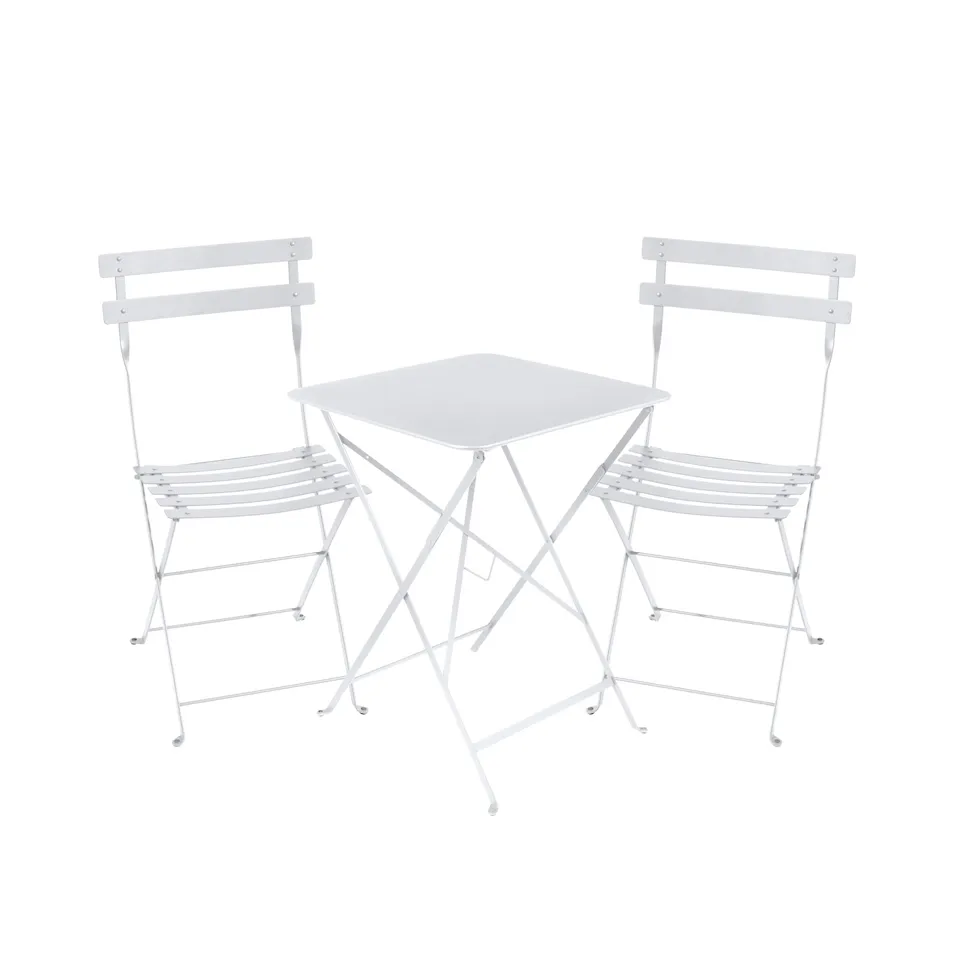 Bistro matgrupp bord 57cm & 2 metall stolar