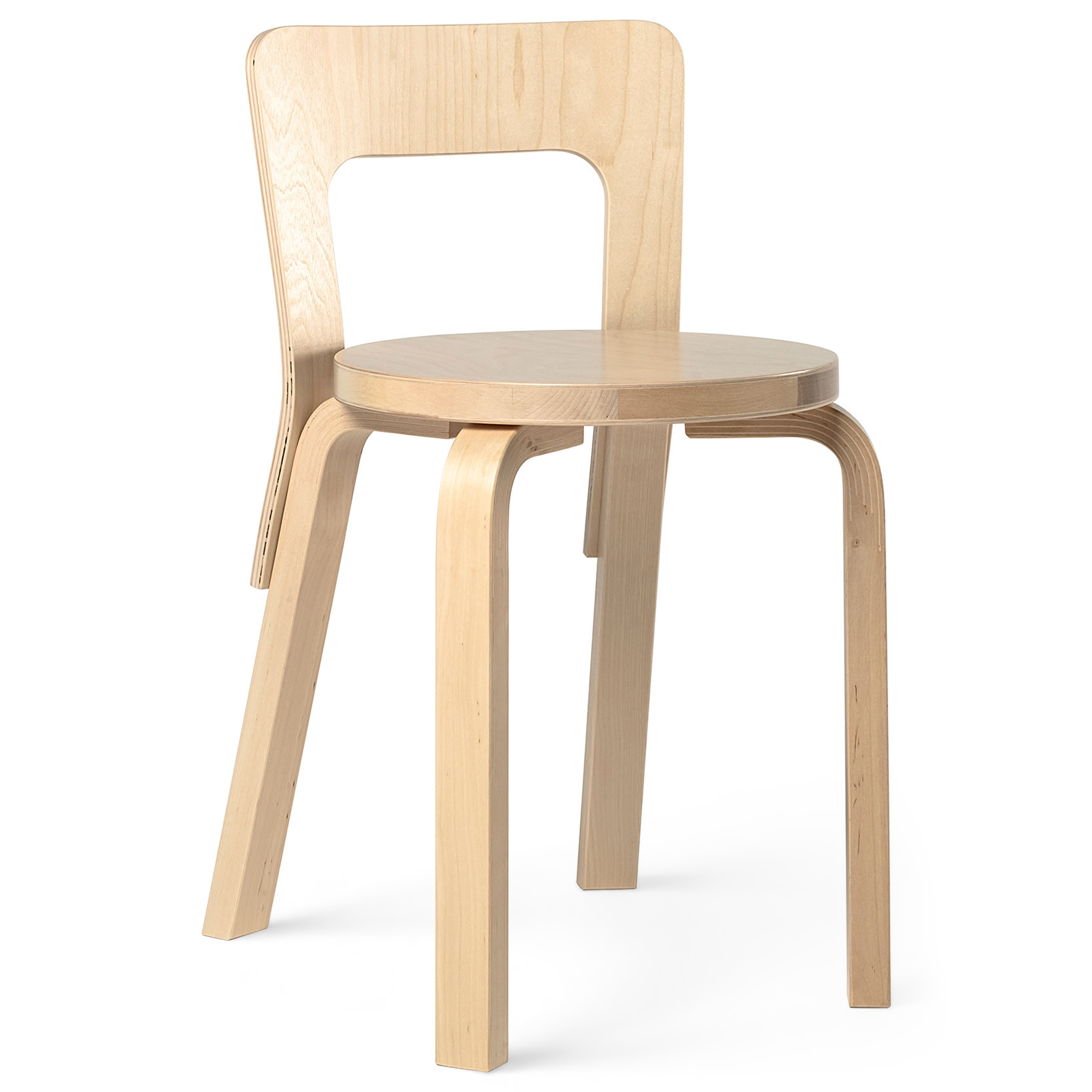 Artek - Stol 65, Bj&ouml;rkfan&eacute;r - Matstolar - Alvar Aalto - Tr&auml;f&auml;rgad - Tr&auml;