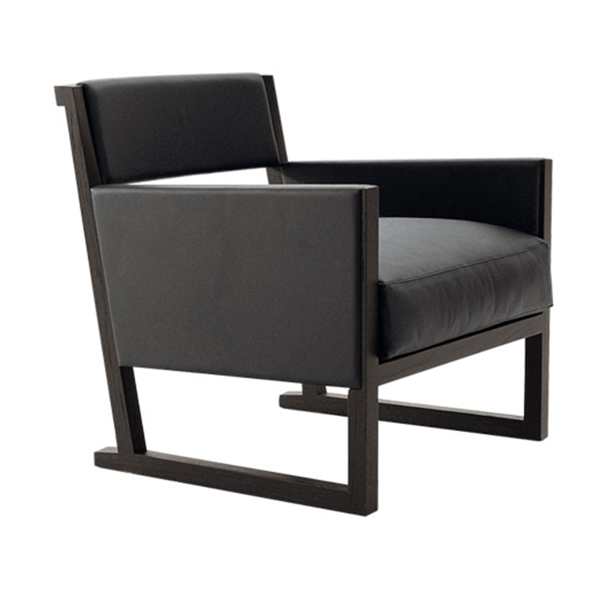 Maxalto - Musa Armchair, Brushed Black Oak, Leather Cat. Koto, Koto 150 - Fåtöljer - Antonio Citterio - Svart - Läder/Trä