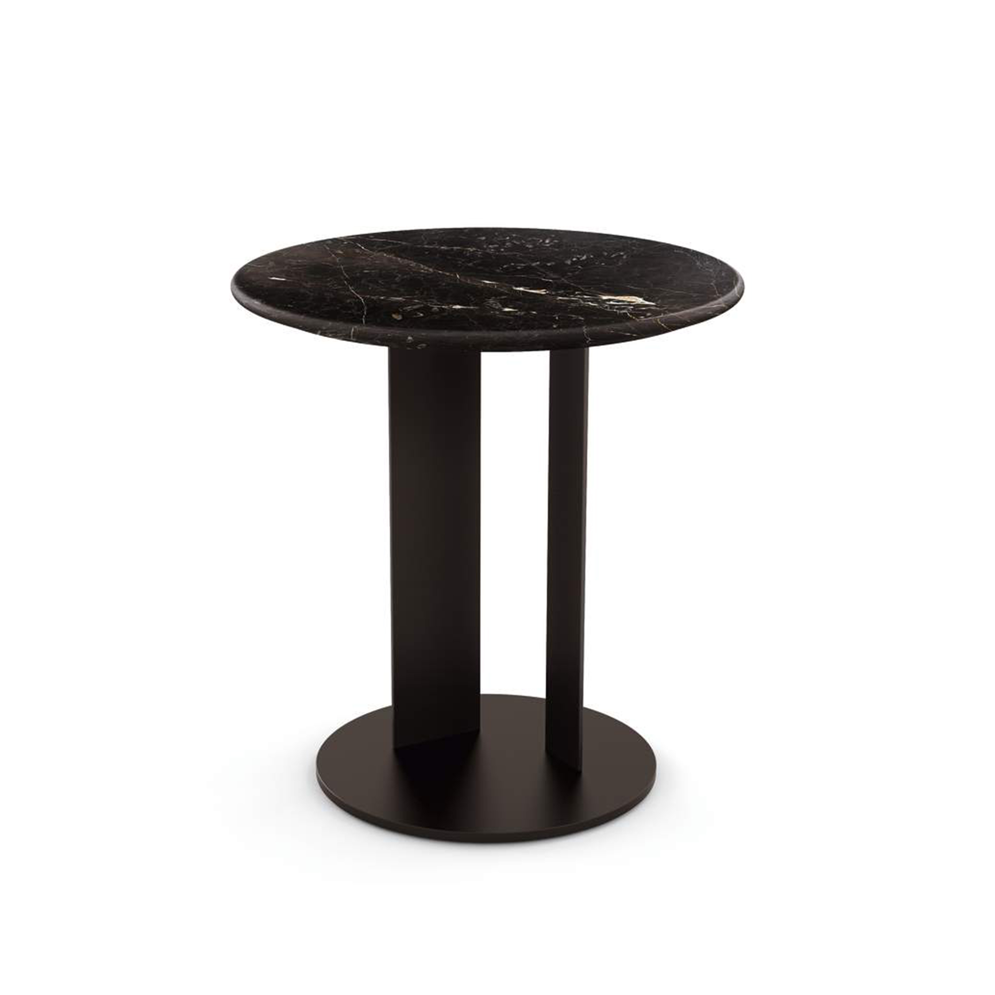 Walter Knoll - Jaan Living Server T6, Round, Nero Marquina, Powder-Coated Bronze Matt, H: 46, Ø: 33 - Sofabord - EOOS - Svart - Metall/Stein