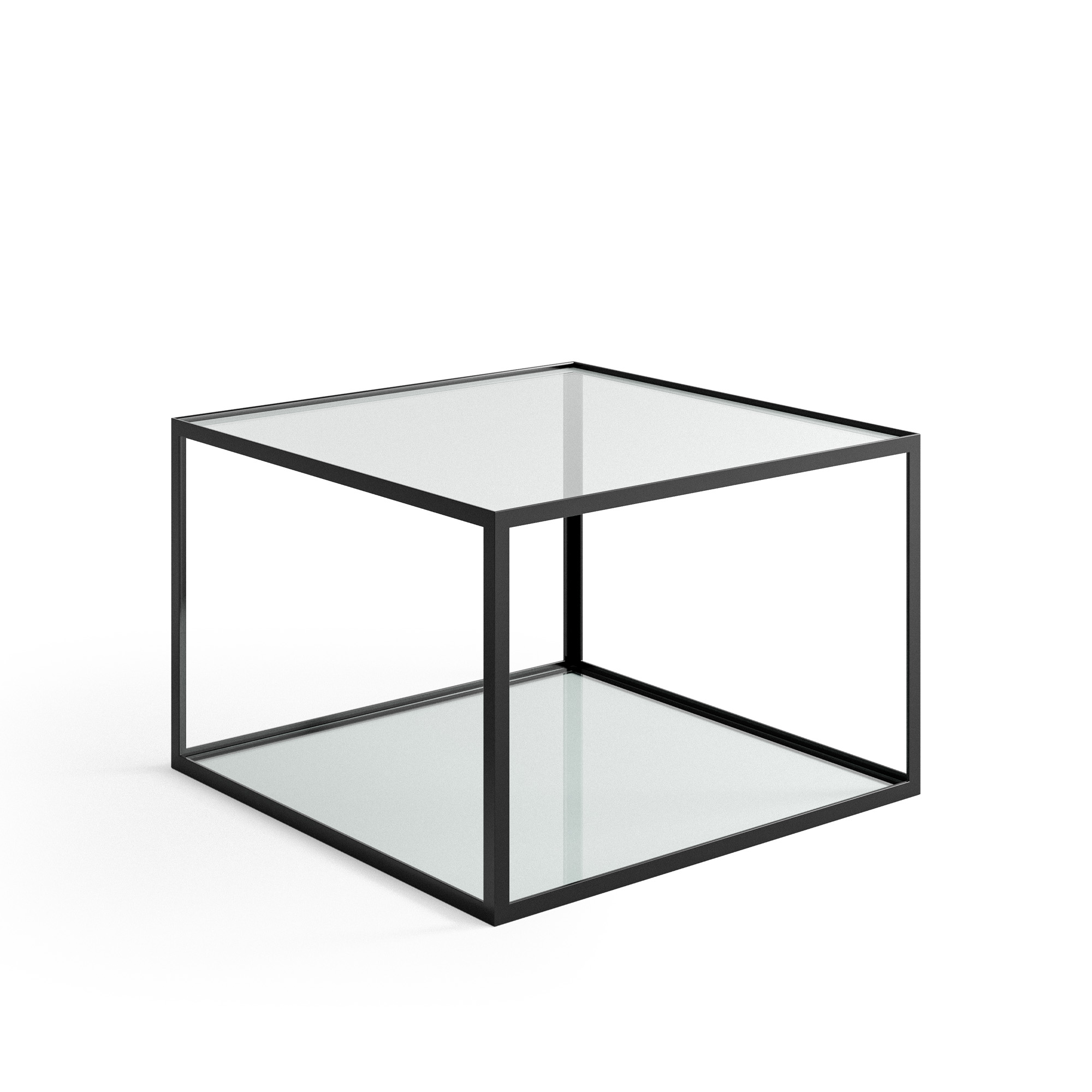DUX - Alberto Glasbord 60 x 60 cm, Svart - Sängbord - DUX Design Team - Svart - Glas/Metall