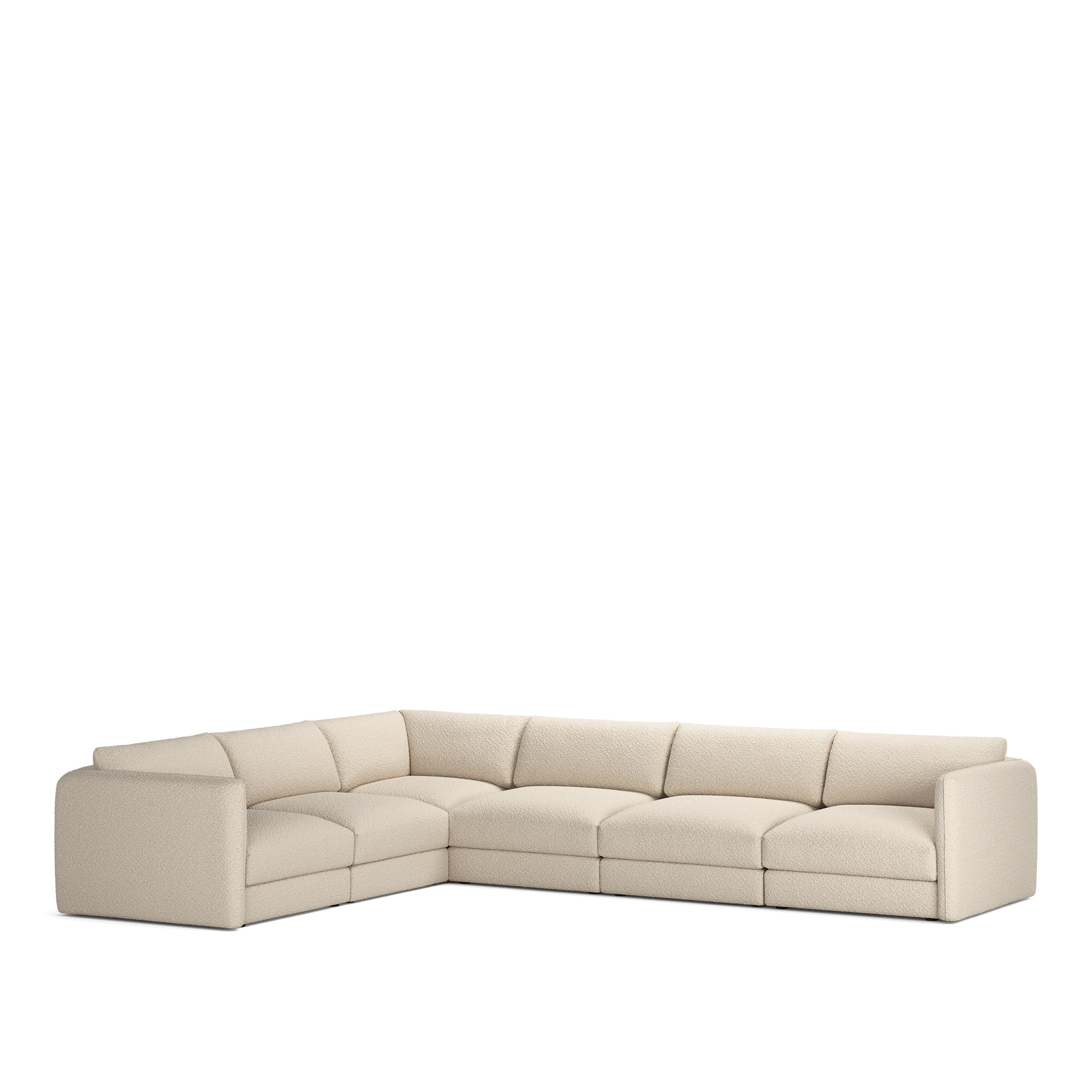 NOGA - Pavarotti 6-Seater Corner, Fixed Cover, Cushion Variant 03, Ascot White - Soffor - Vit