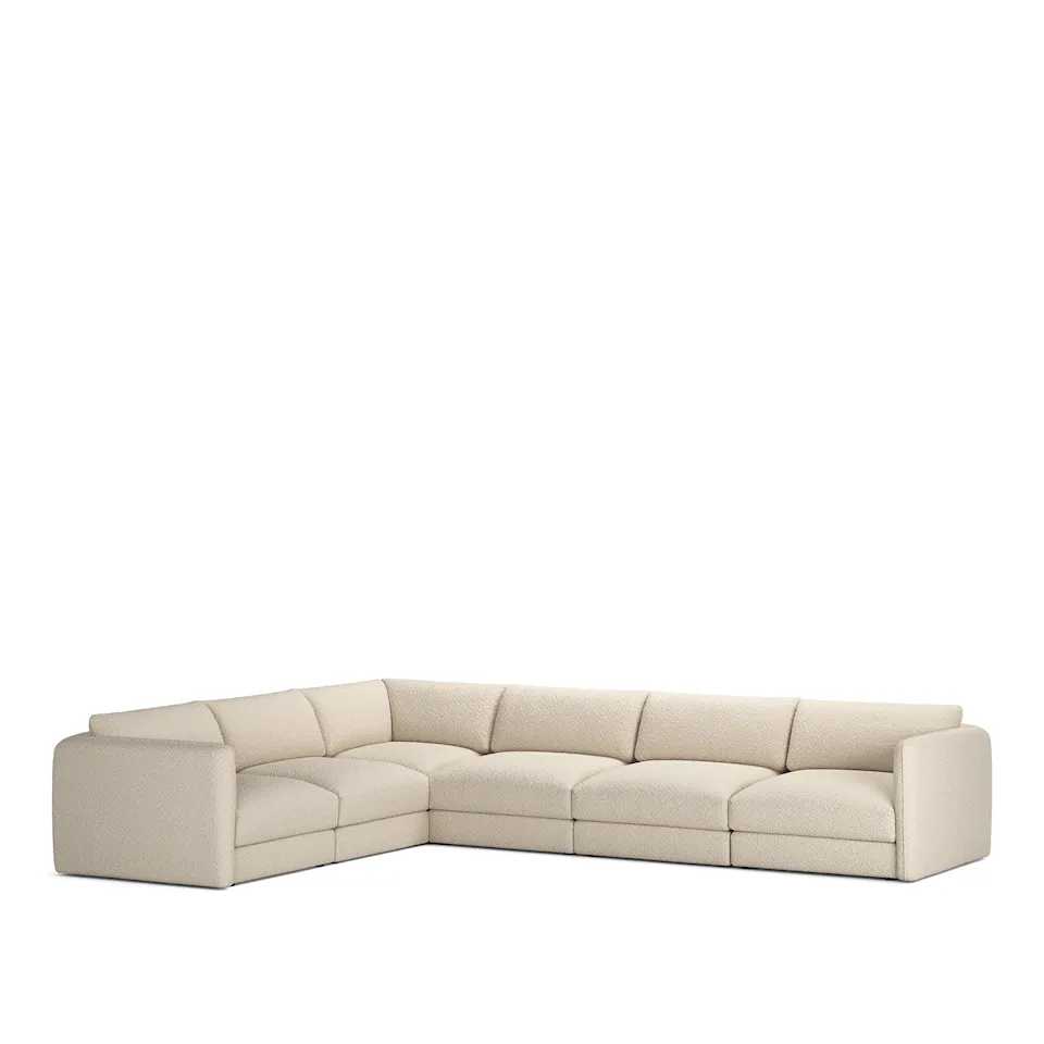 Pavarotti 6-Seater Corner, Fixed Cover, Cushion Variant 03, Ascot White
