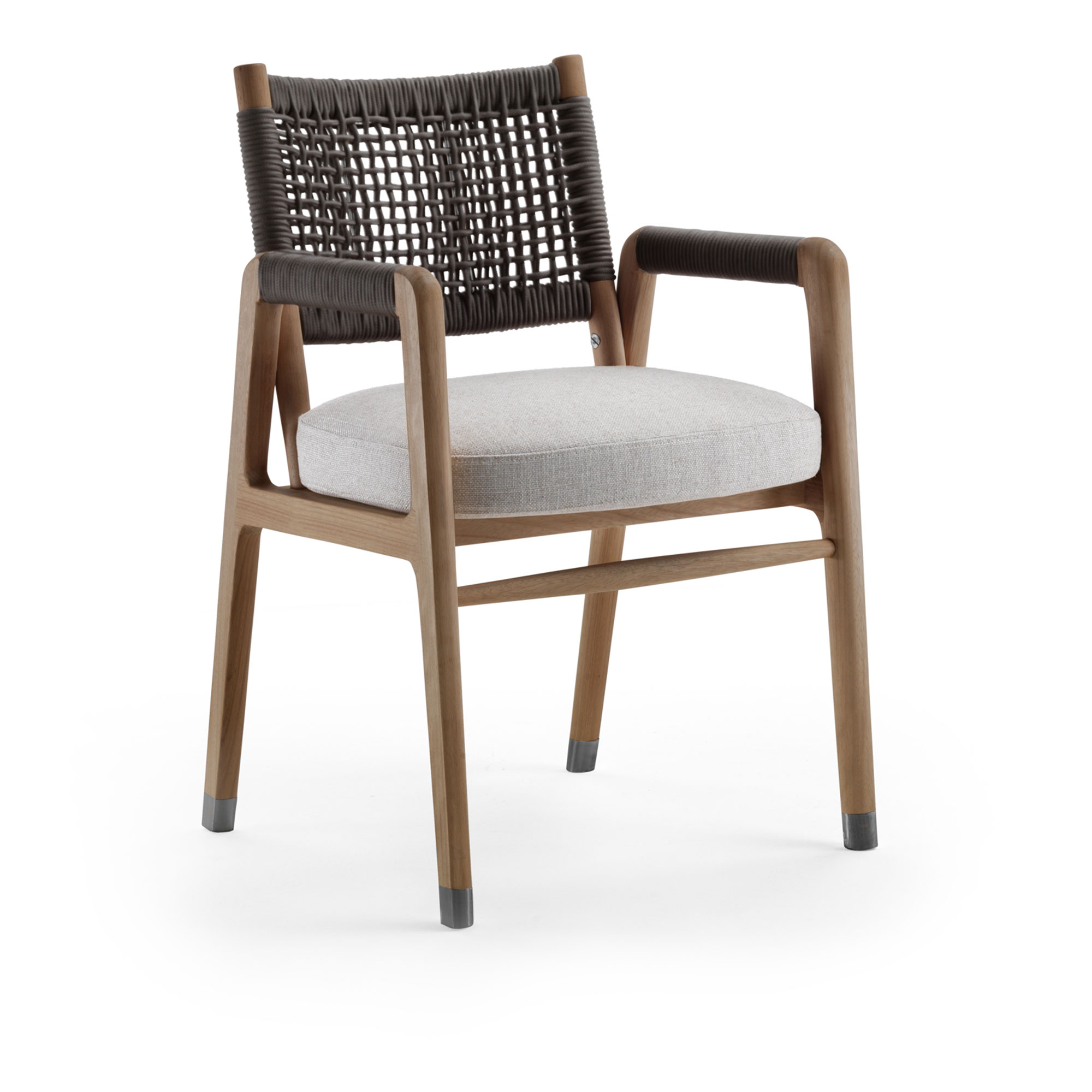 Flexform - Ortigia Armchair - Ash Natural Pelle De Luxe 600 - Spisestoler - Brun - Lær/Tre