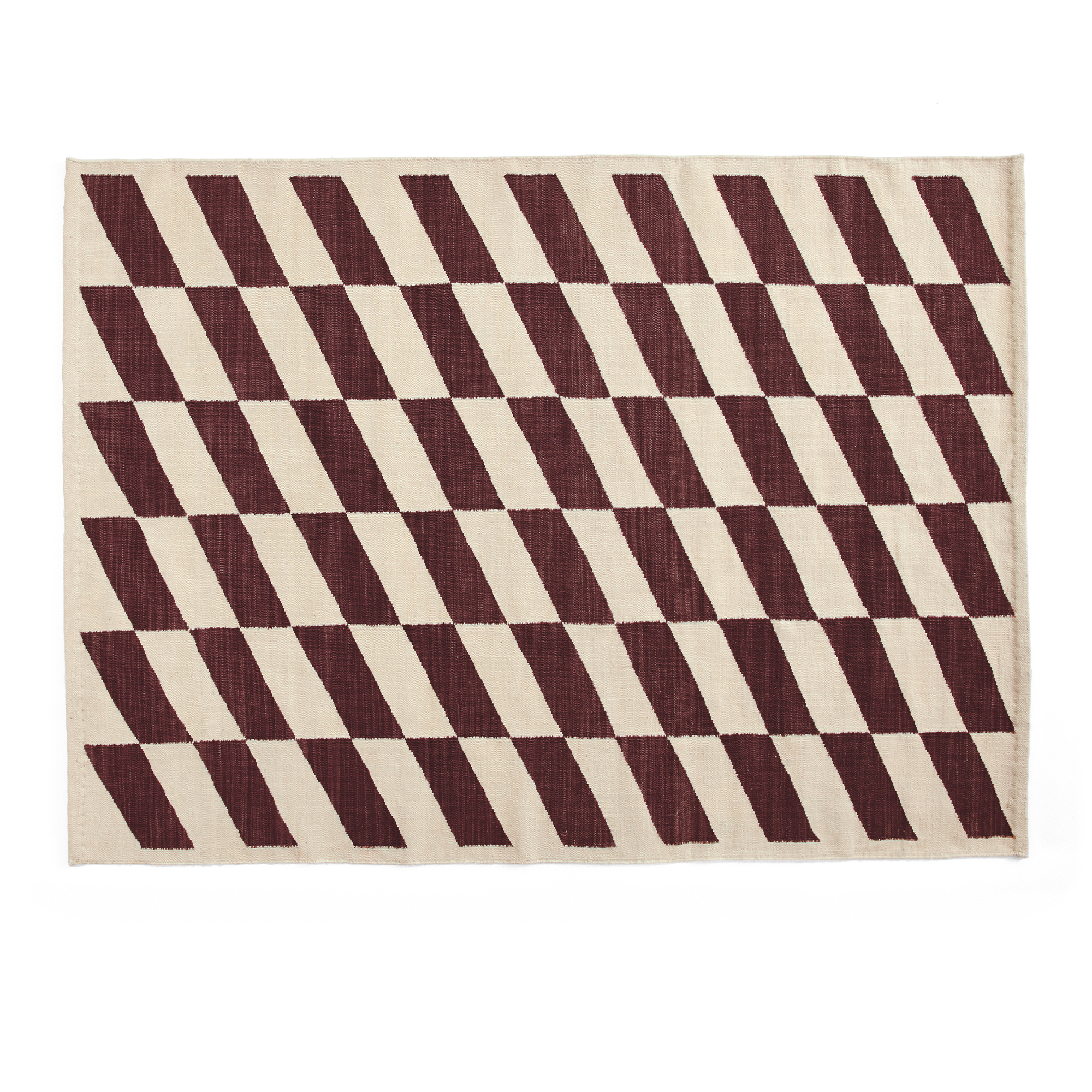 HAY - Shift Kelim Rug W140 x L200 Burgundy - Ullmattor - Brun