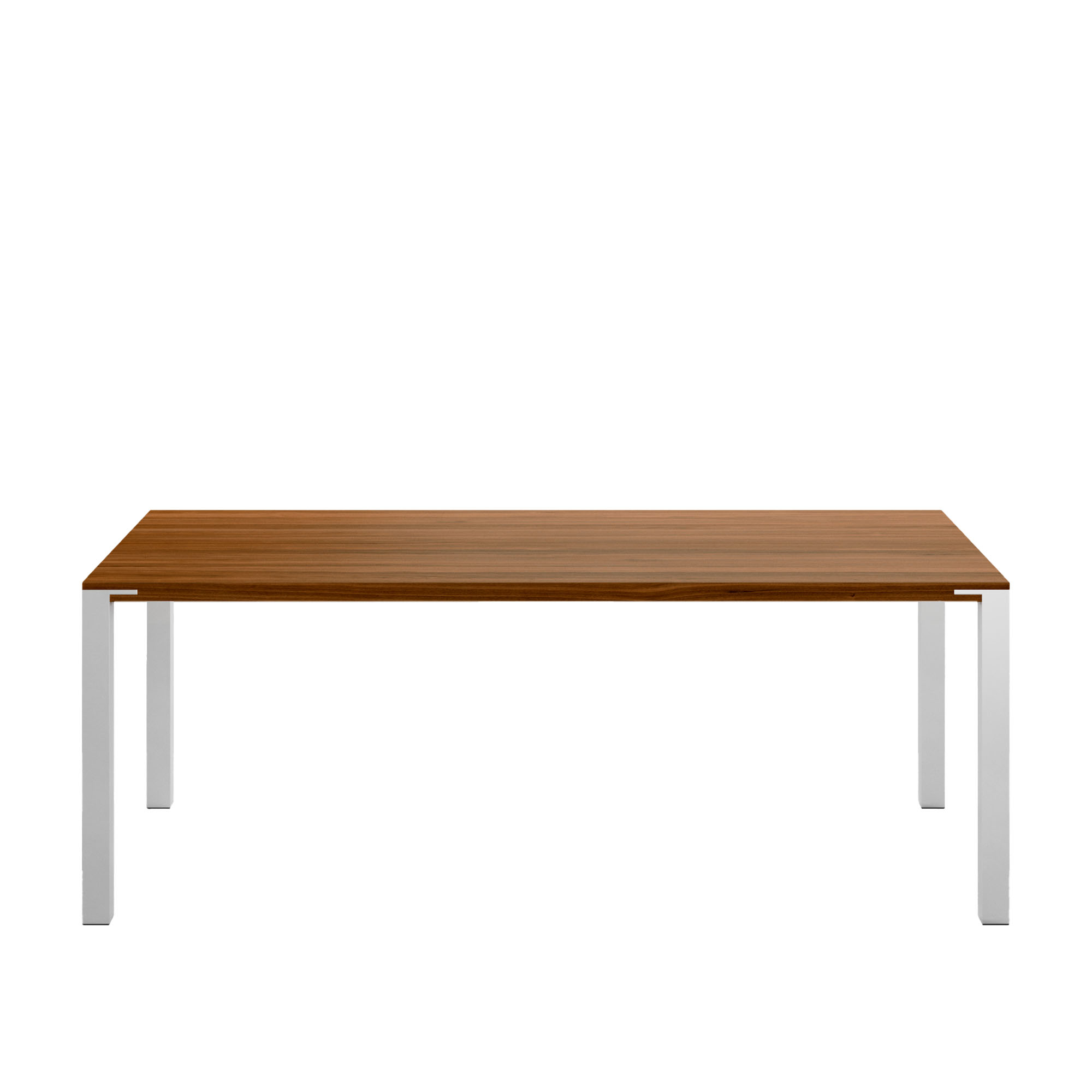 naver collection - gm 2112 bord, 200 x 100 cm, skiva i oljad valnöt, utan tilläggsskiva, ben i borstat rostfritt stål - matbord - nissen & gehl - träfärgad - metall/trä