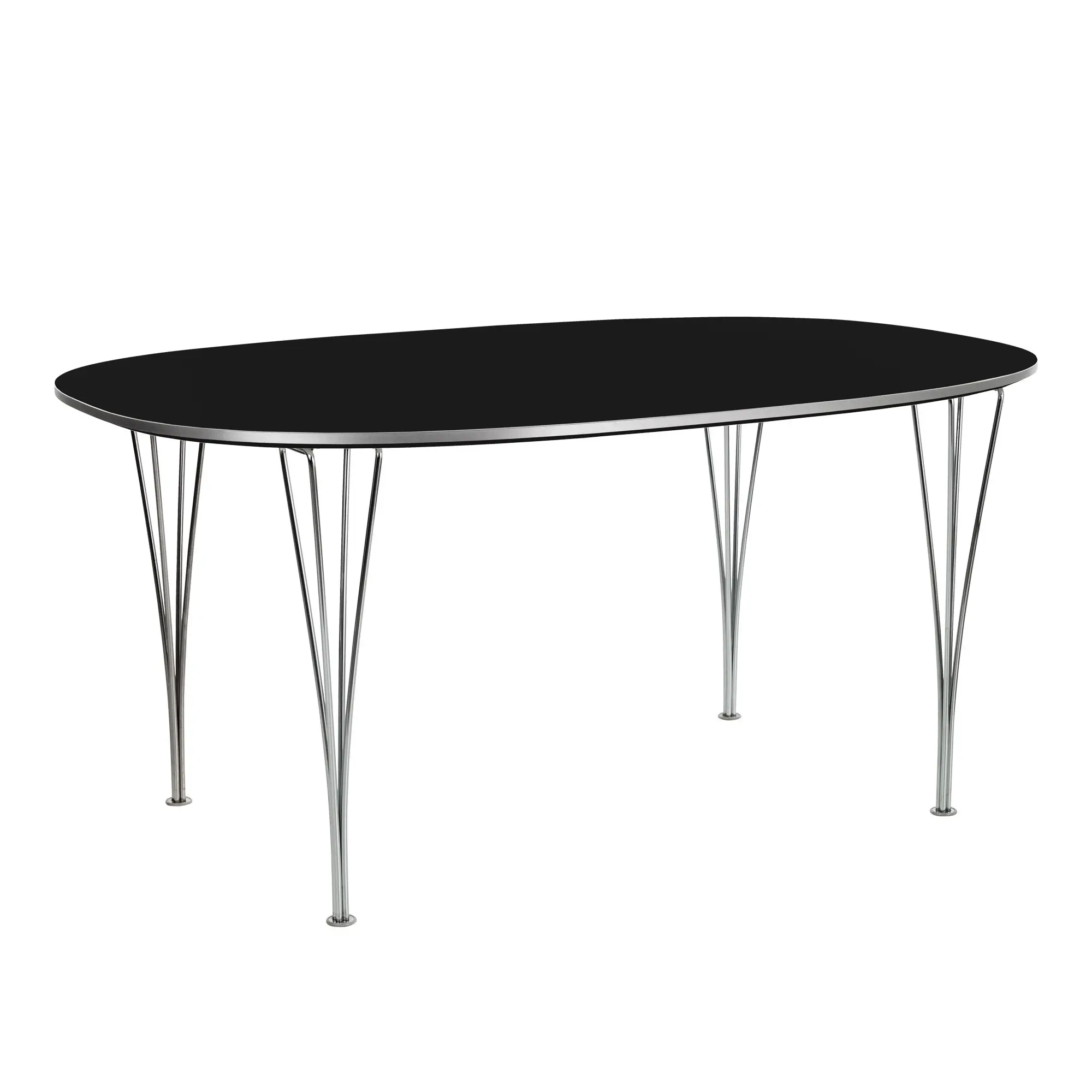 B614 Superellips matbord 120 x 240 cm Chrome
