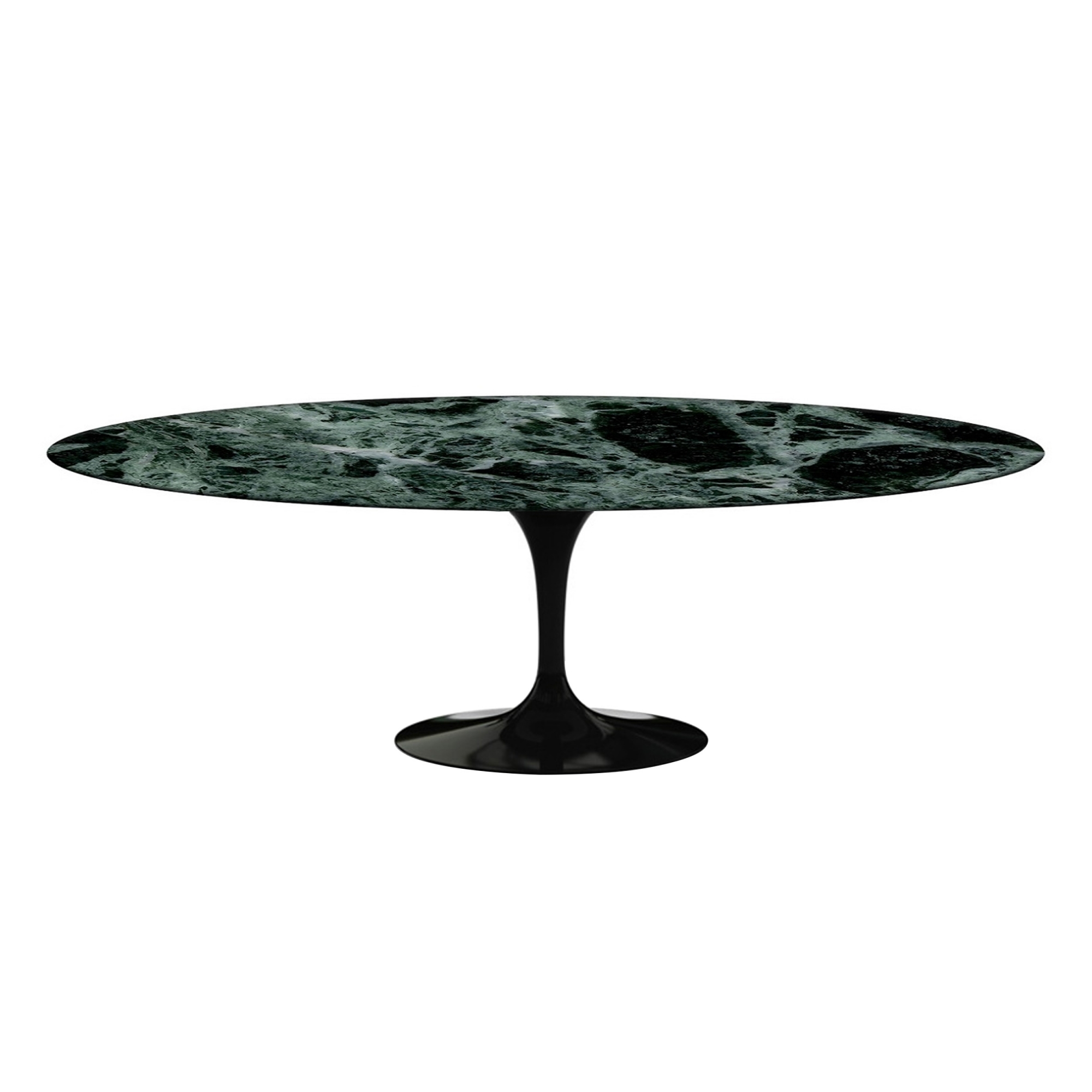 Knoll - Saarinen Oval Table - Matbord, 244 x 137 cm, Svart underrede, skiva i glansig grön Alpi marmor - Matbord - Eero Saarinen - Grön - Metall/Sten | Möbler - Bord - Matbord | Möbelexperten