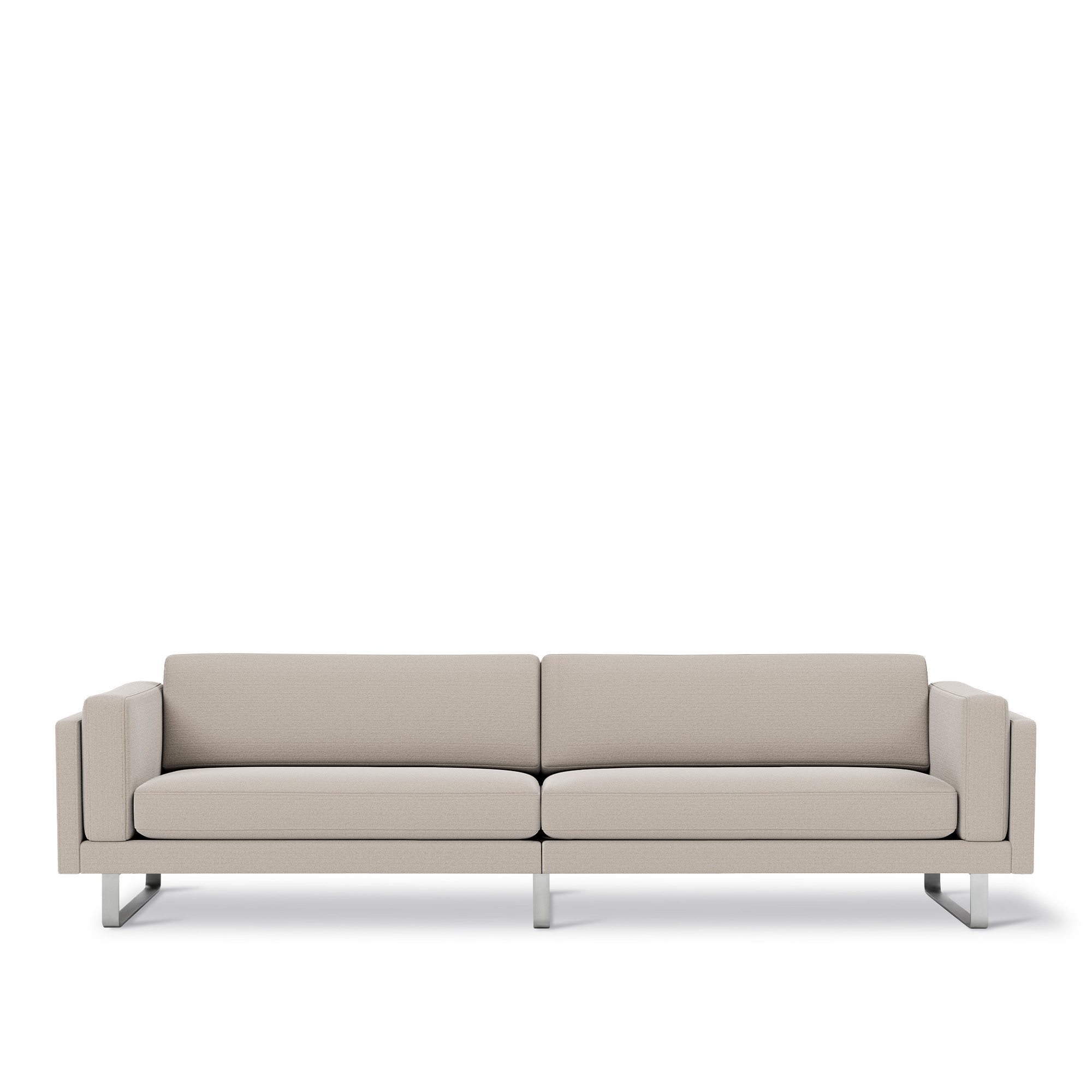 Fredericia Furniture - EJ280 Sofa - 3 seater - 240 cm - Erik 3790 Linen - Down wrap - Brushed chrome - sledge base (High) - Soffor - Erik Jørgensen Studio