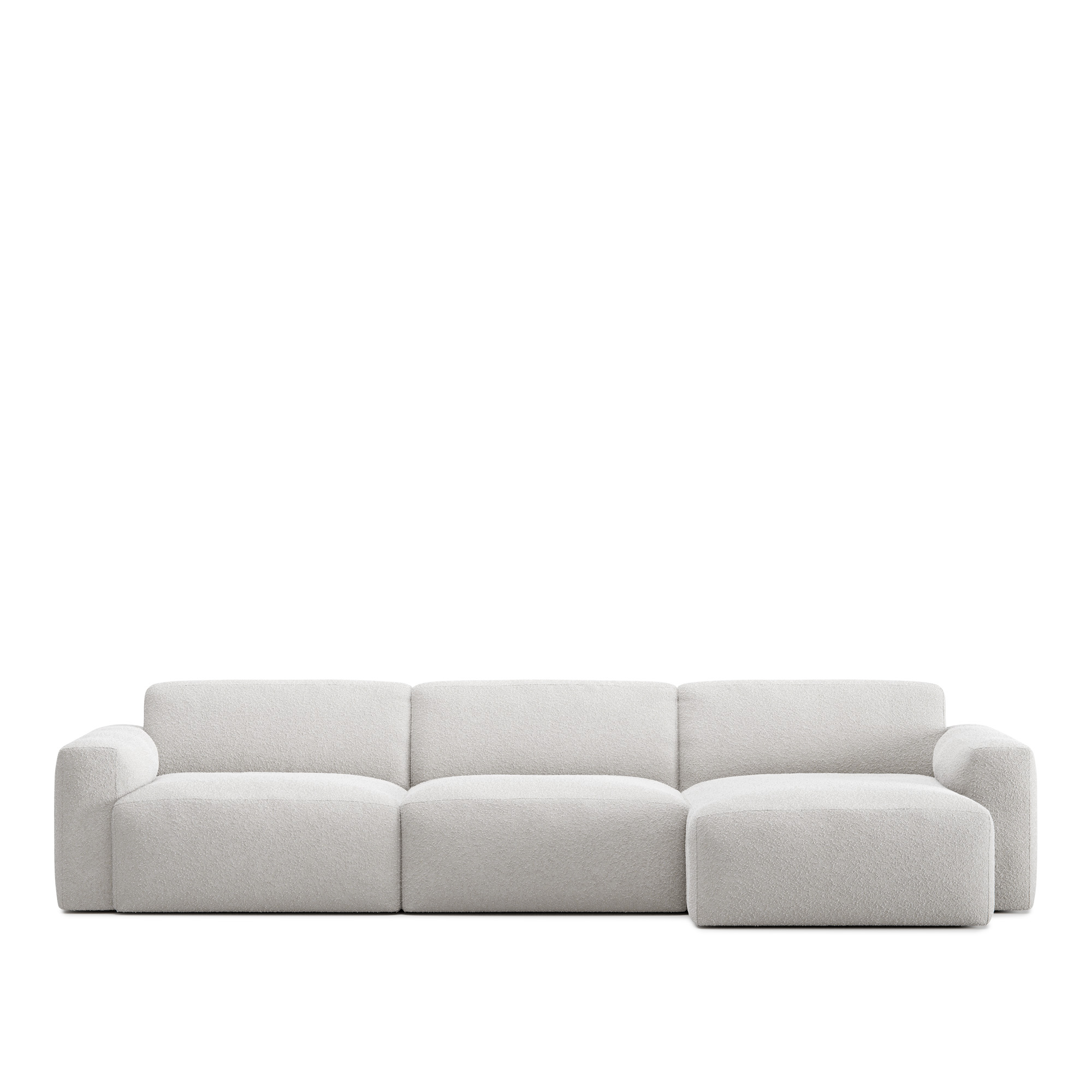 no ga - brick 3-seater chaise lounge right med avtagbar klädsel – ascot white - soffor - vit