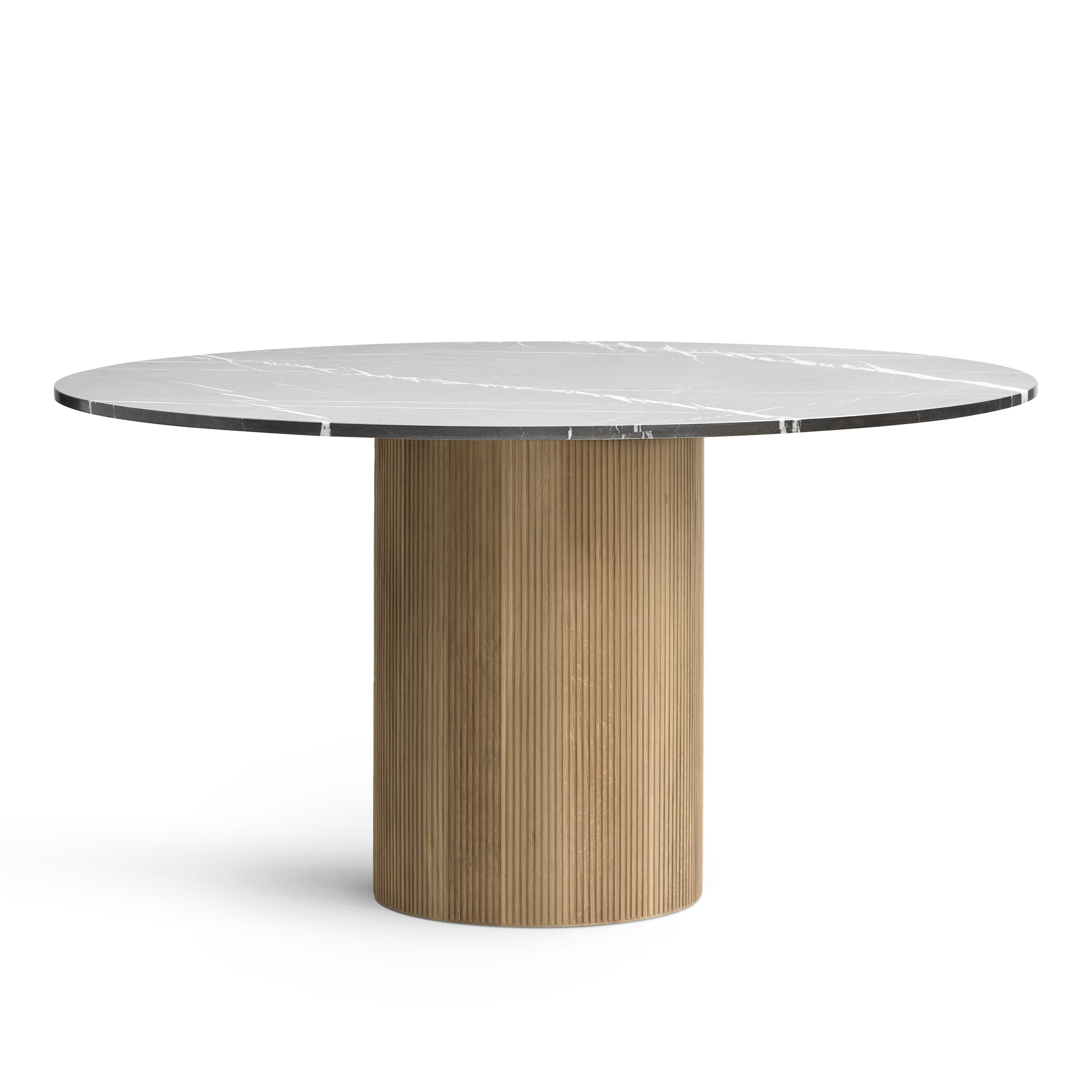 vipp - vipp494 cabin runt matbord ø130cm ljus ek med pietra grey - matbord - grå