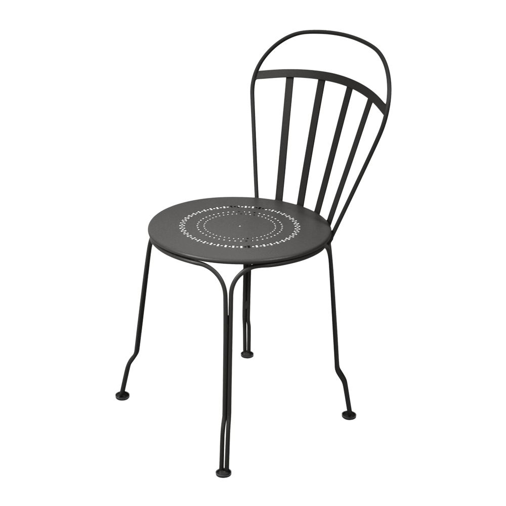 Fermob - Louvre Chair Liquorice 42 - Matstolar utomhus - Svart - Metall