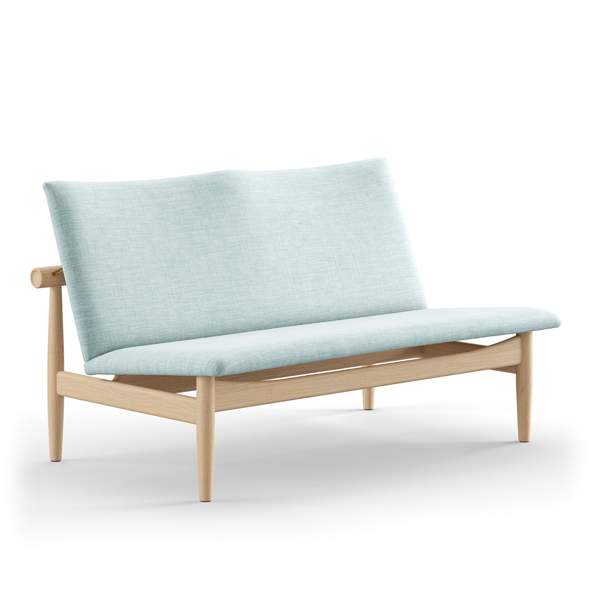 house of finn juhl - japan sofa 2-seater, clear oiled oak, cat. 1 remix 823 - soffor - finn juhl - träfärgad,blå