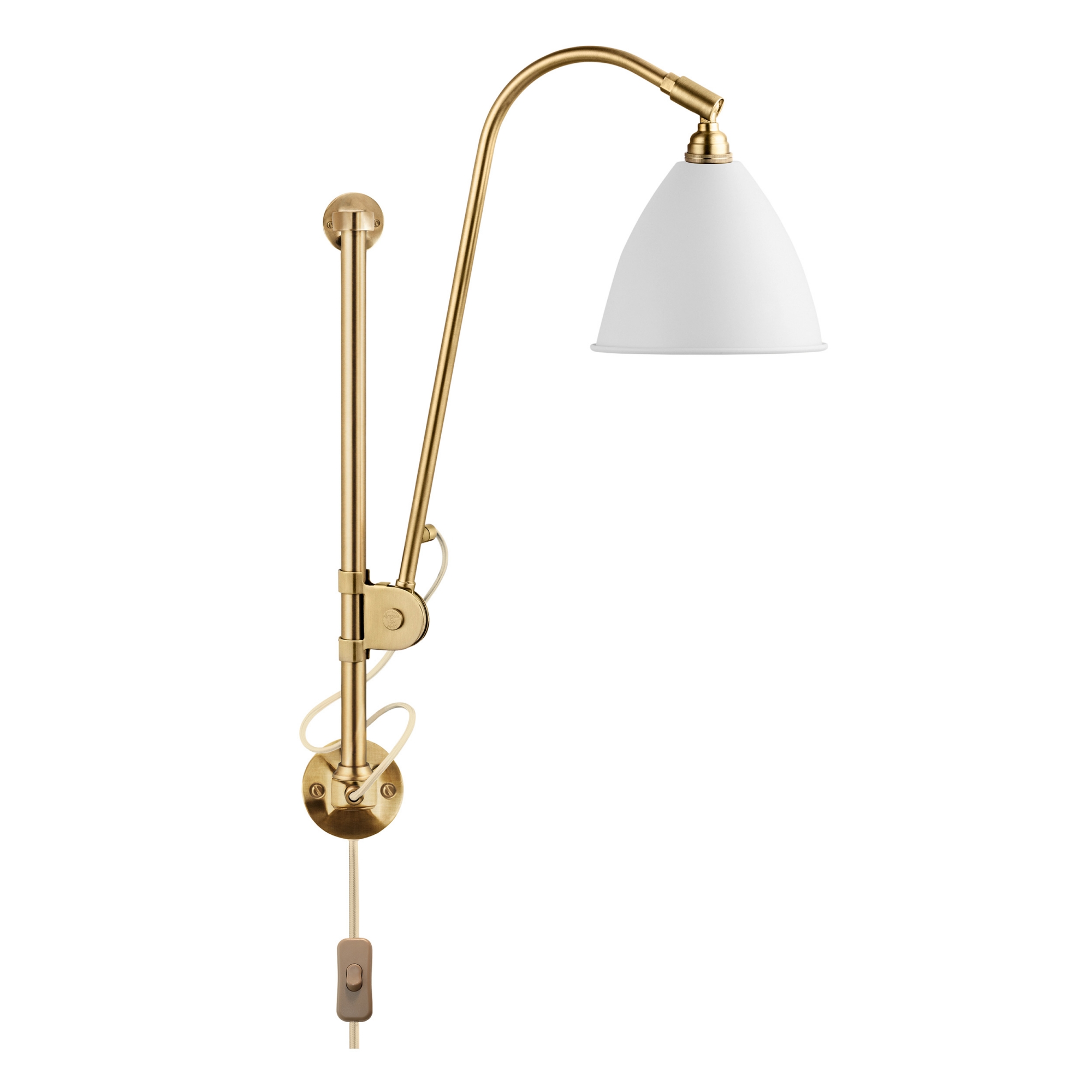 Gubi - Bestlite - BL5 Vägglampa, Mässingbas, Finish: Matt White - Vägglampor - Robert Dudley Best - Vit