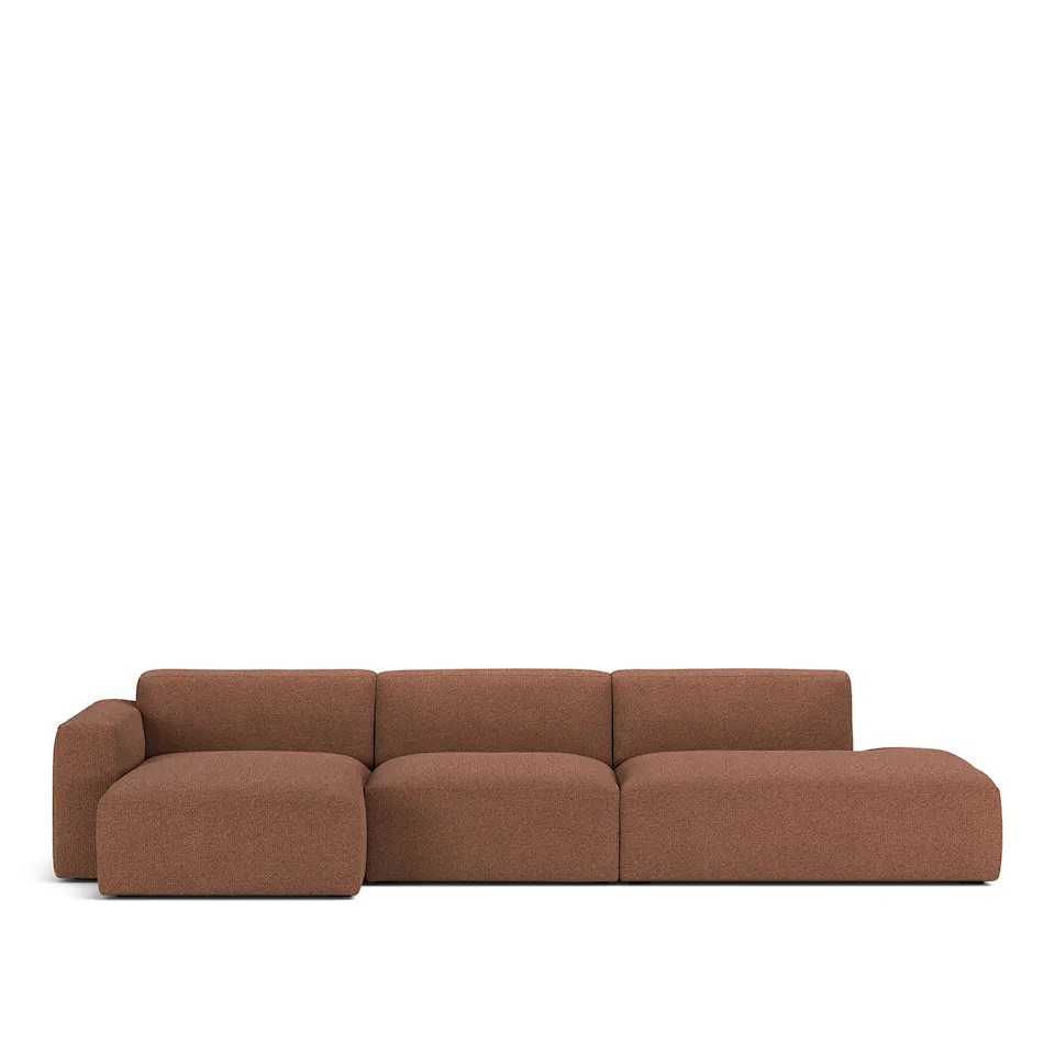 Brick 3-Seater Chaise Lounge Open End Right, Emmi 05