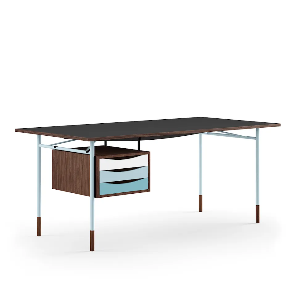 Nyhavn skrivbord 170 cm Cold med lådor Light blue