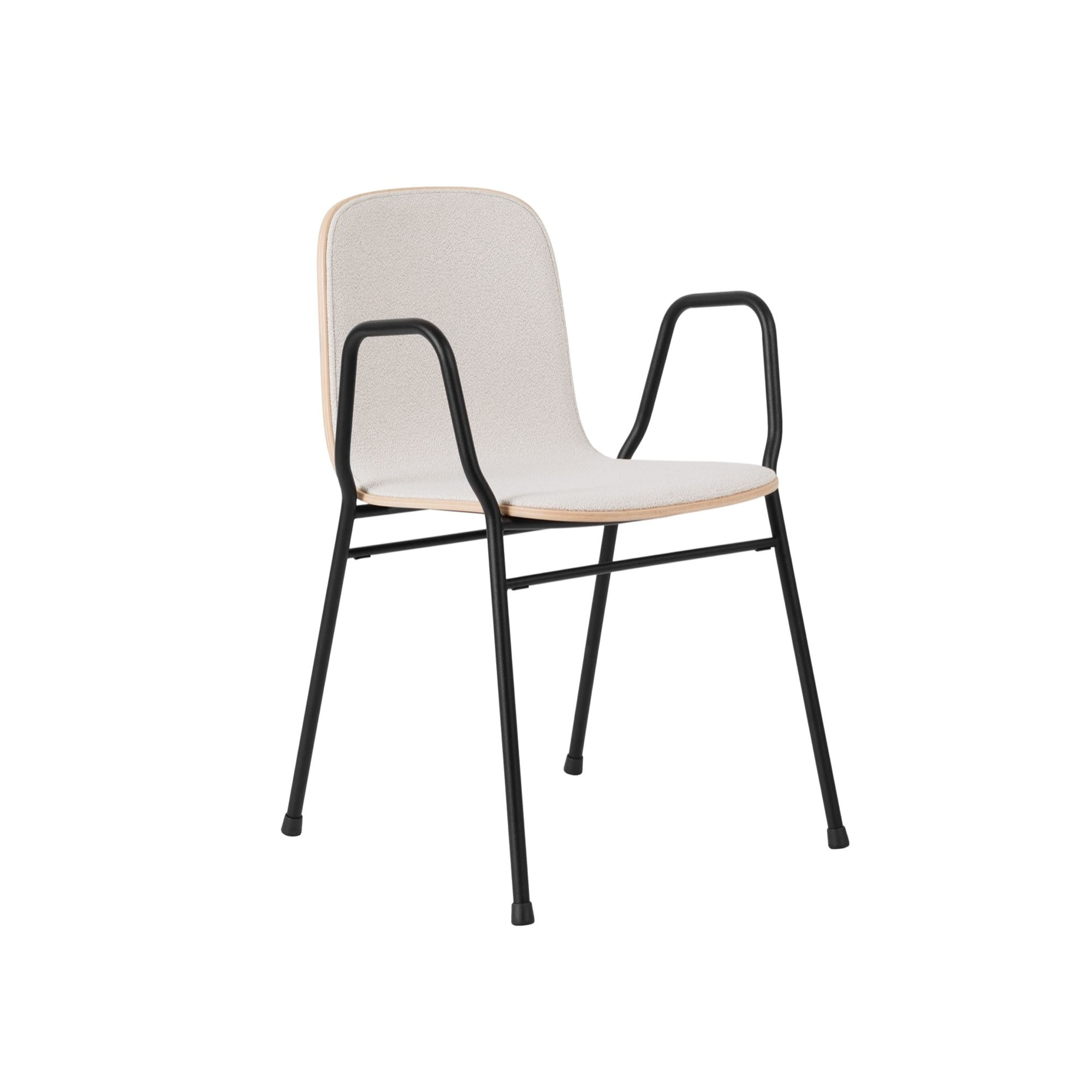 HEM - Touchwood Armchair - Calla/Black - Matstolar - Lars Beller Fjetland - Beige,Svart - Metall/Trä/Syntetiskt/Ull