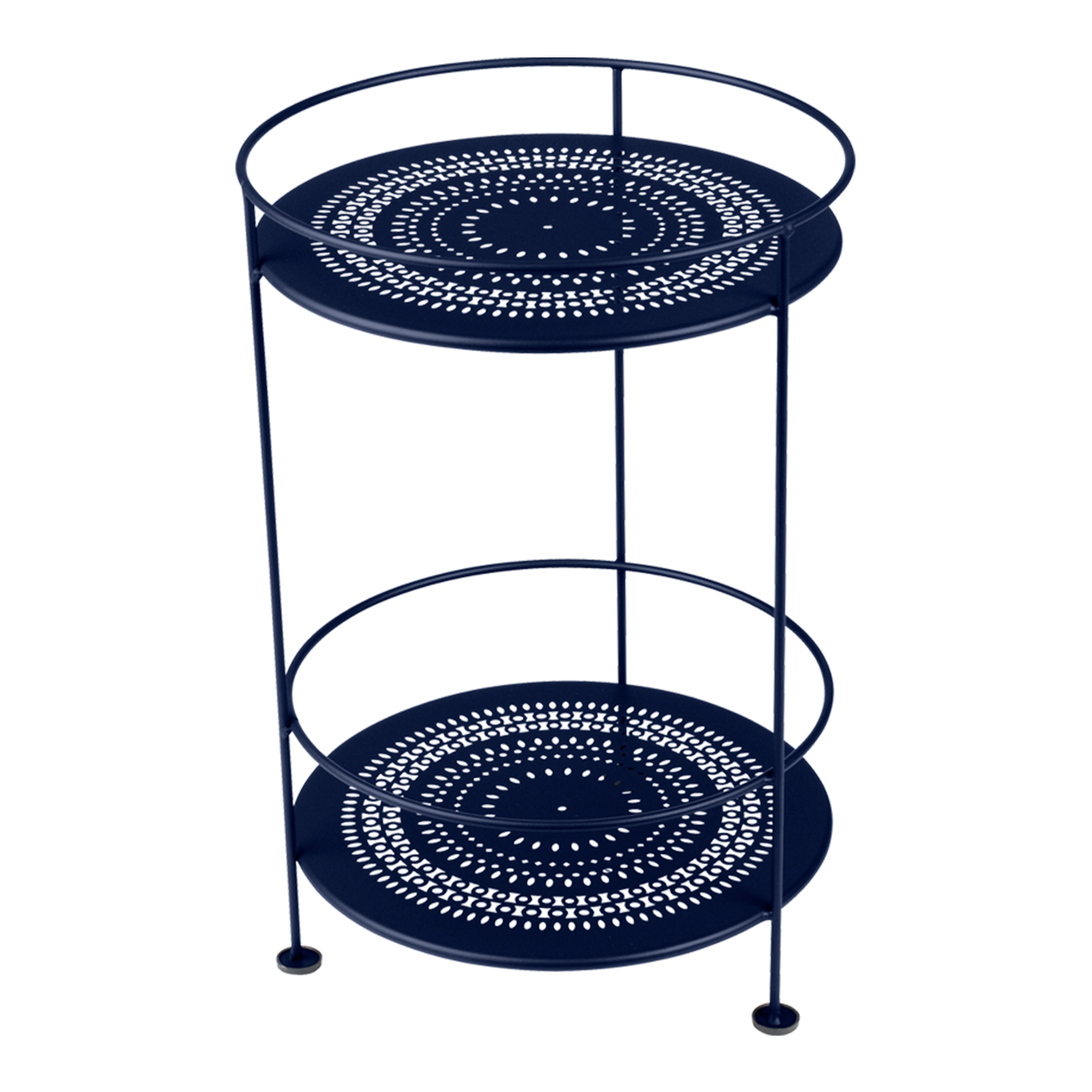 Fermob - Guinguette Side Table With Perforated Double Top Deep Blue 92 - Småbord & Sidobord utomhus - Metall