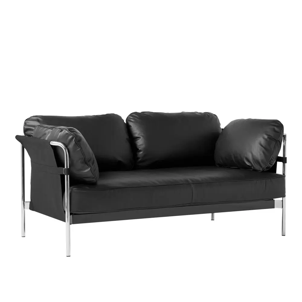 Can 2-sitssoffa Chrome/Black