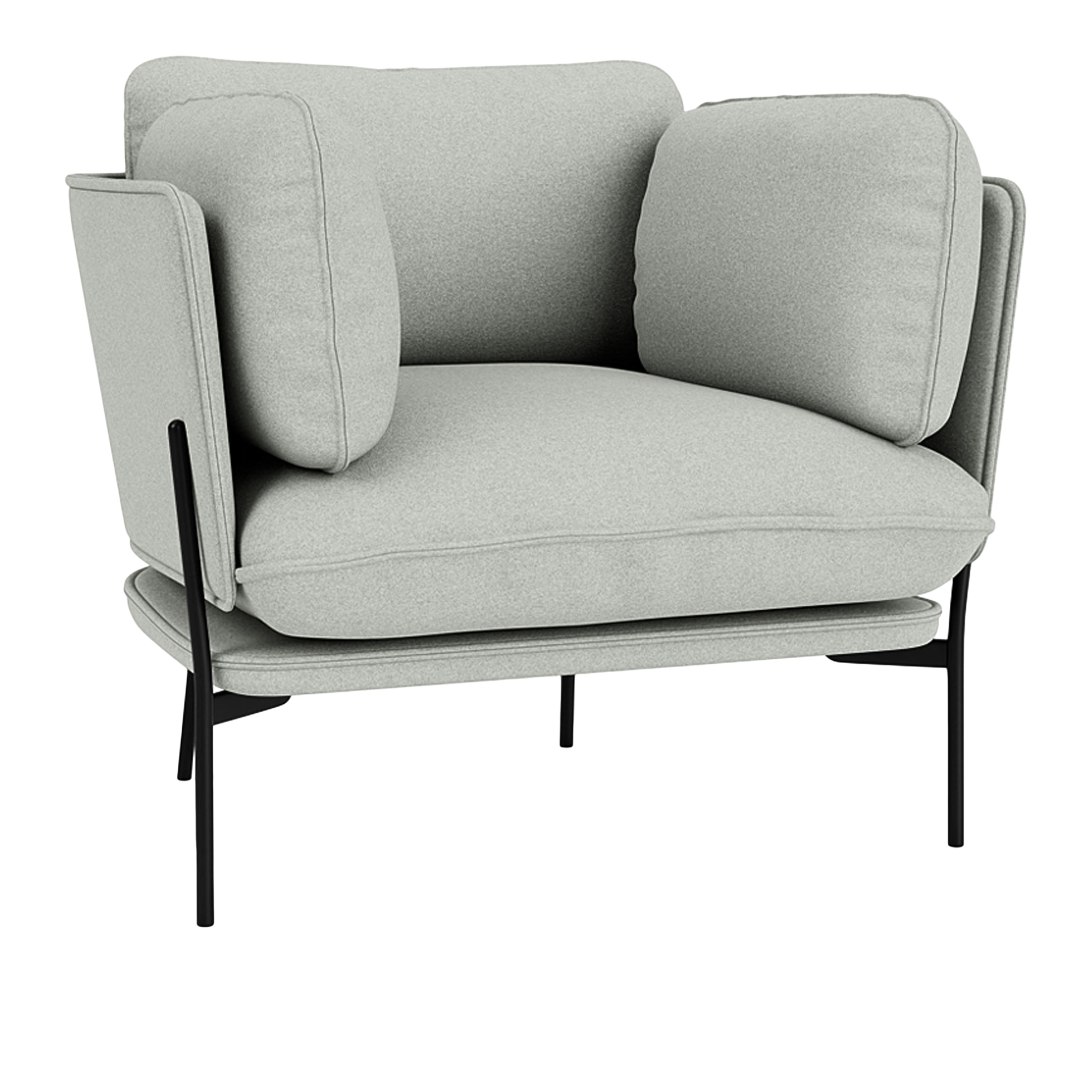 &Tradition - Cloud LN1 - Warm Black - Fabric cat.2 - Divina Melange 3 120 - Fåtöljer - Luca Nichetto - MDF/Metall