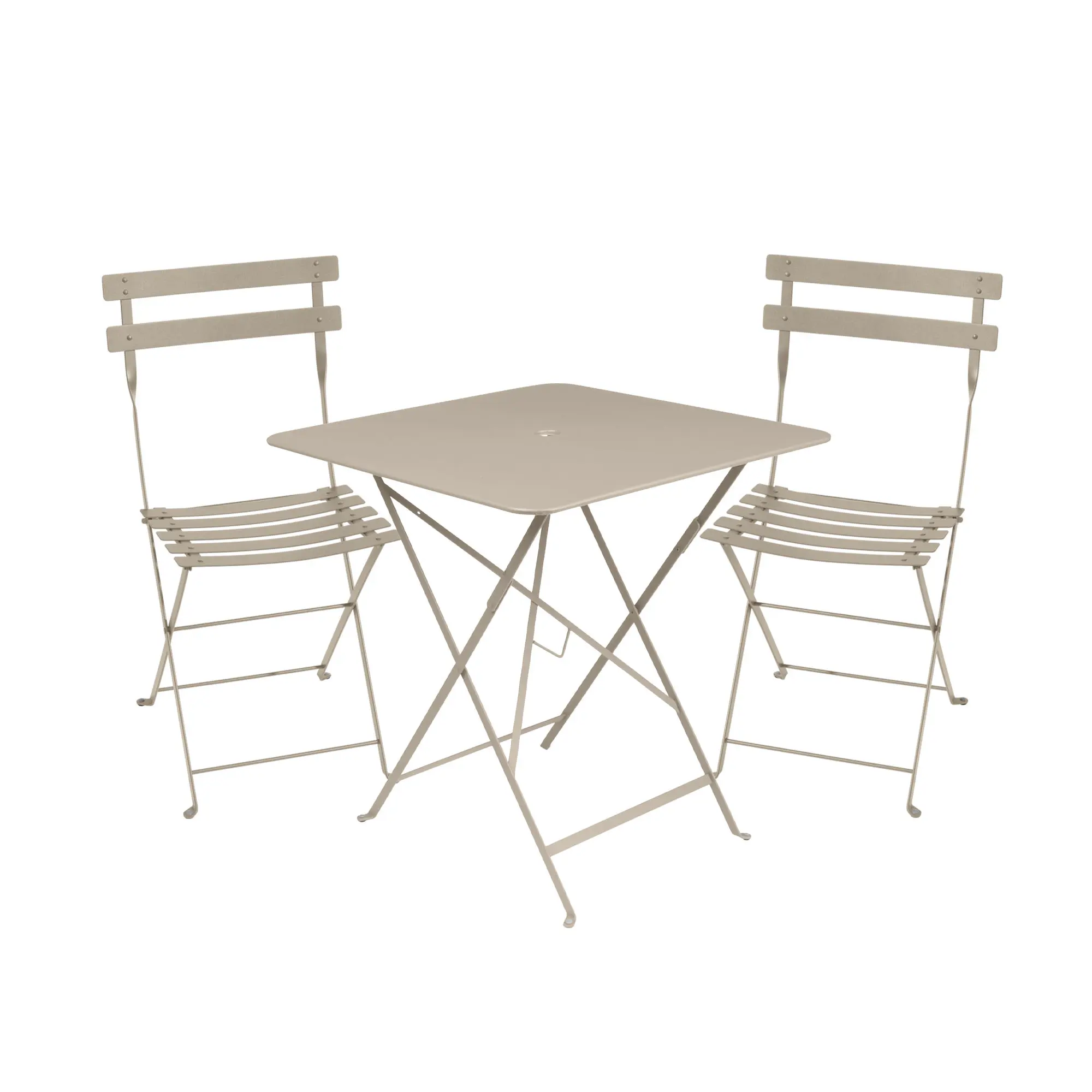 Bistro matgrupp bord 71cm & 2 metall stolar