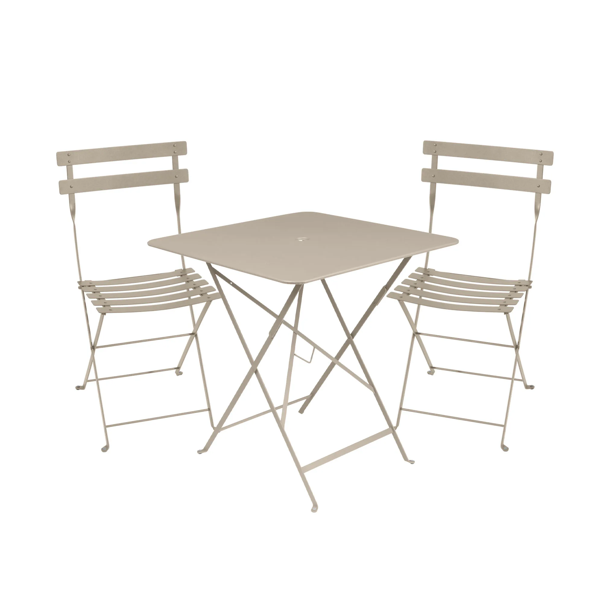 Bistro matgrupp bord 71cm & 2 metall stolar