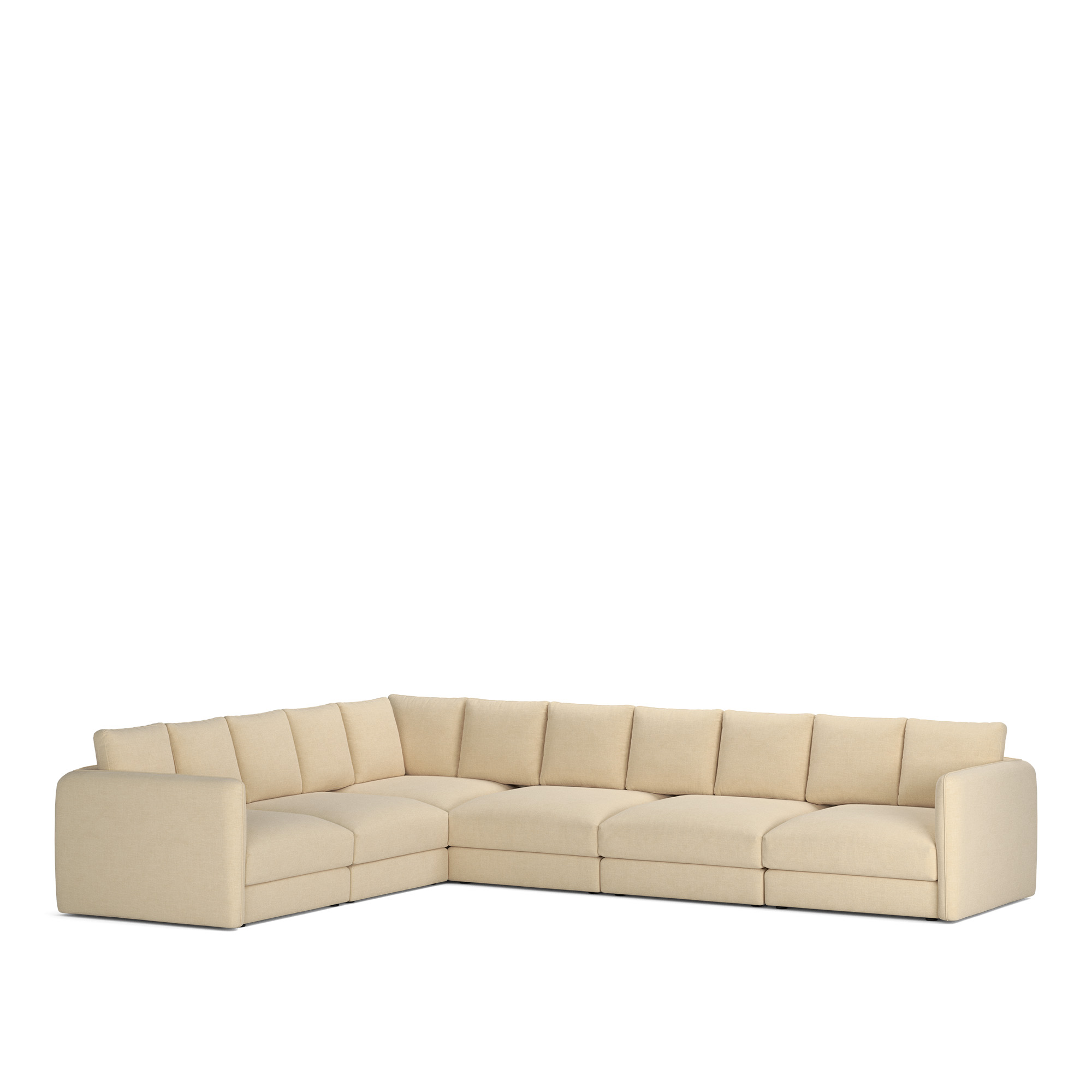NOGA - Pavarotti 6-Seater Corner, Fixed Cover, Cushion Variant 02, Sienna 101 - Soffor - Beige