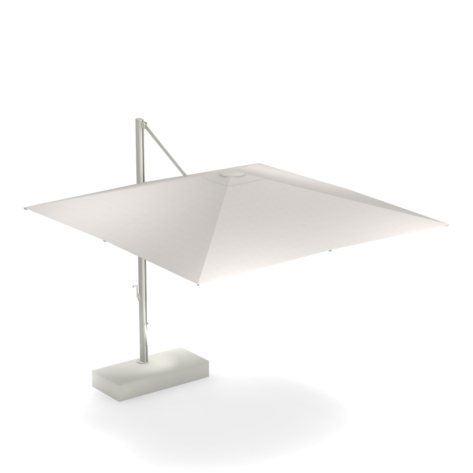 EMU - 981 Shade 3X3 Lat Sun Umbrella w/ Large Base White 23, White 01, Base 23 - Parasoll