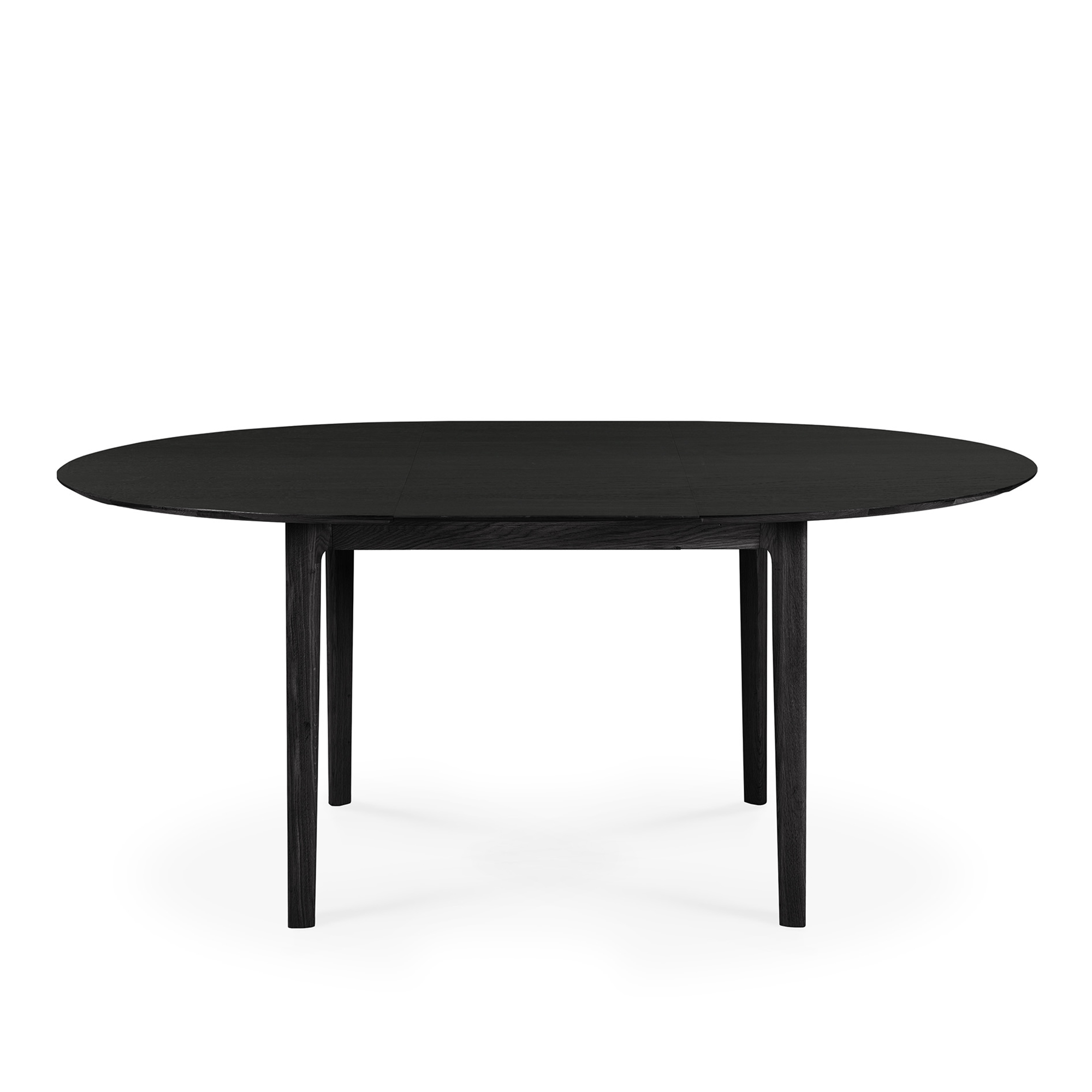Ethnicraft - Bok Extendable Dining Table Black Oak Round 129-179 cm - Matbord - Alain Van Havre - Svart - Trä | Möbler - Bord - Matbord | Möbelexperten