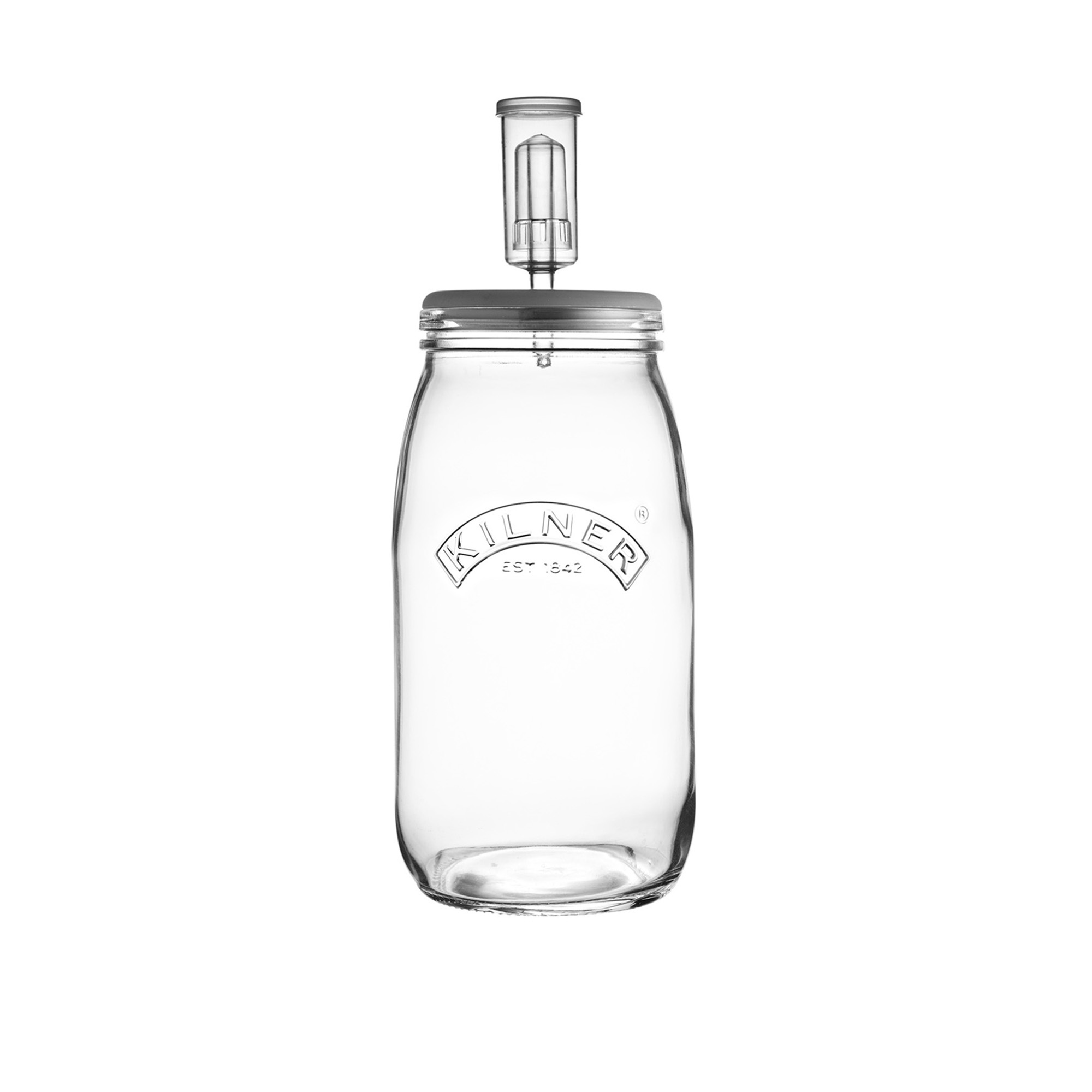Kilner - Kilner Fermentation Set - Matbokser og oppbevaringsbokser - Gjennomsiktig,Grå - Glass/Naturlig materiale/Syntetisk/Plast