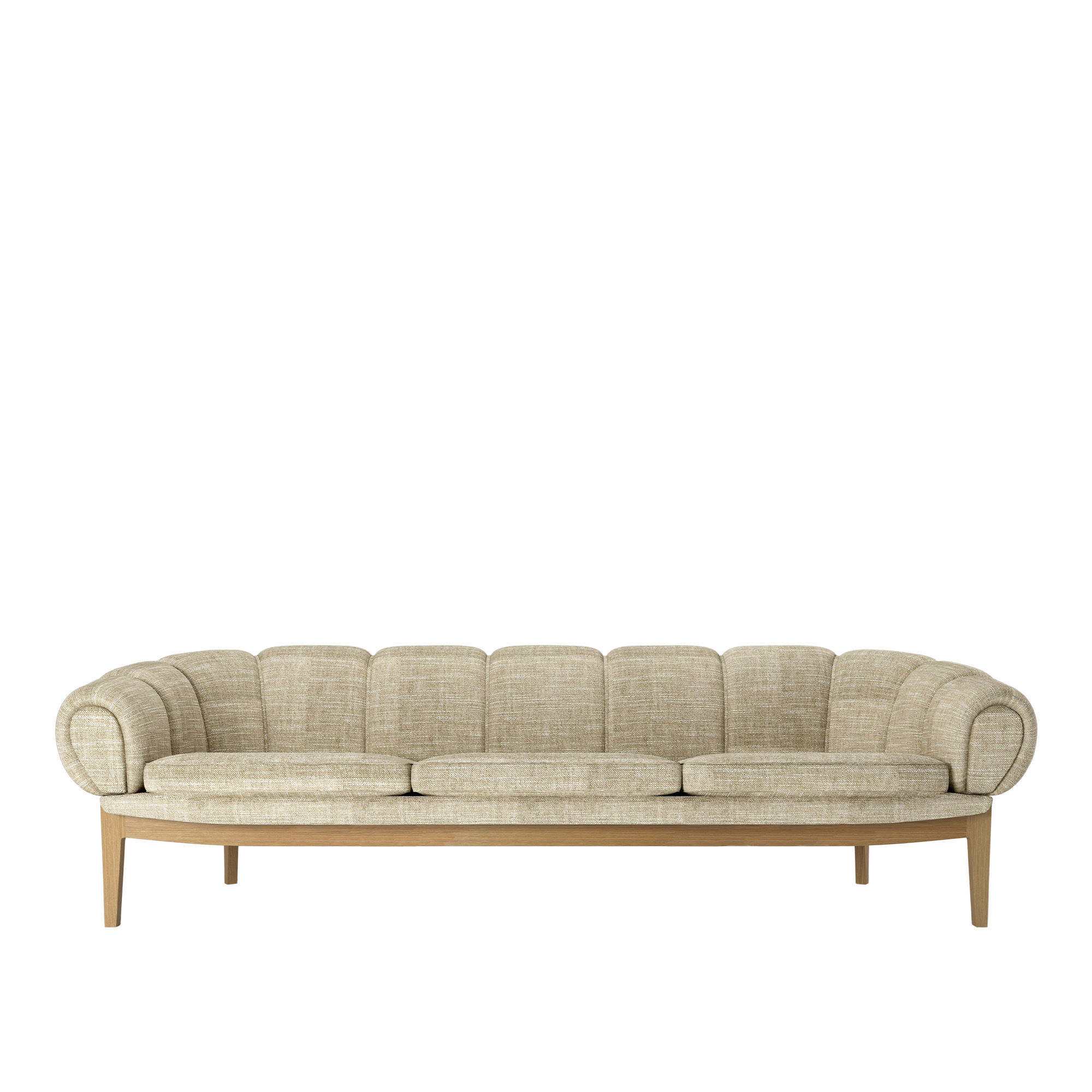 Gubi - Croissant Sofa 3-seater, Solid Oak Oiled, Prisgrupp 6 Tyg Dedar Smilla T1902/001 - Soffor - Illum Wikkelsø - Träfärgad | Möbler - Soffor Och Dagbäddar - Soffor | Möbelexperten
