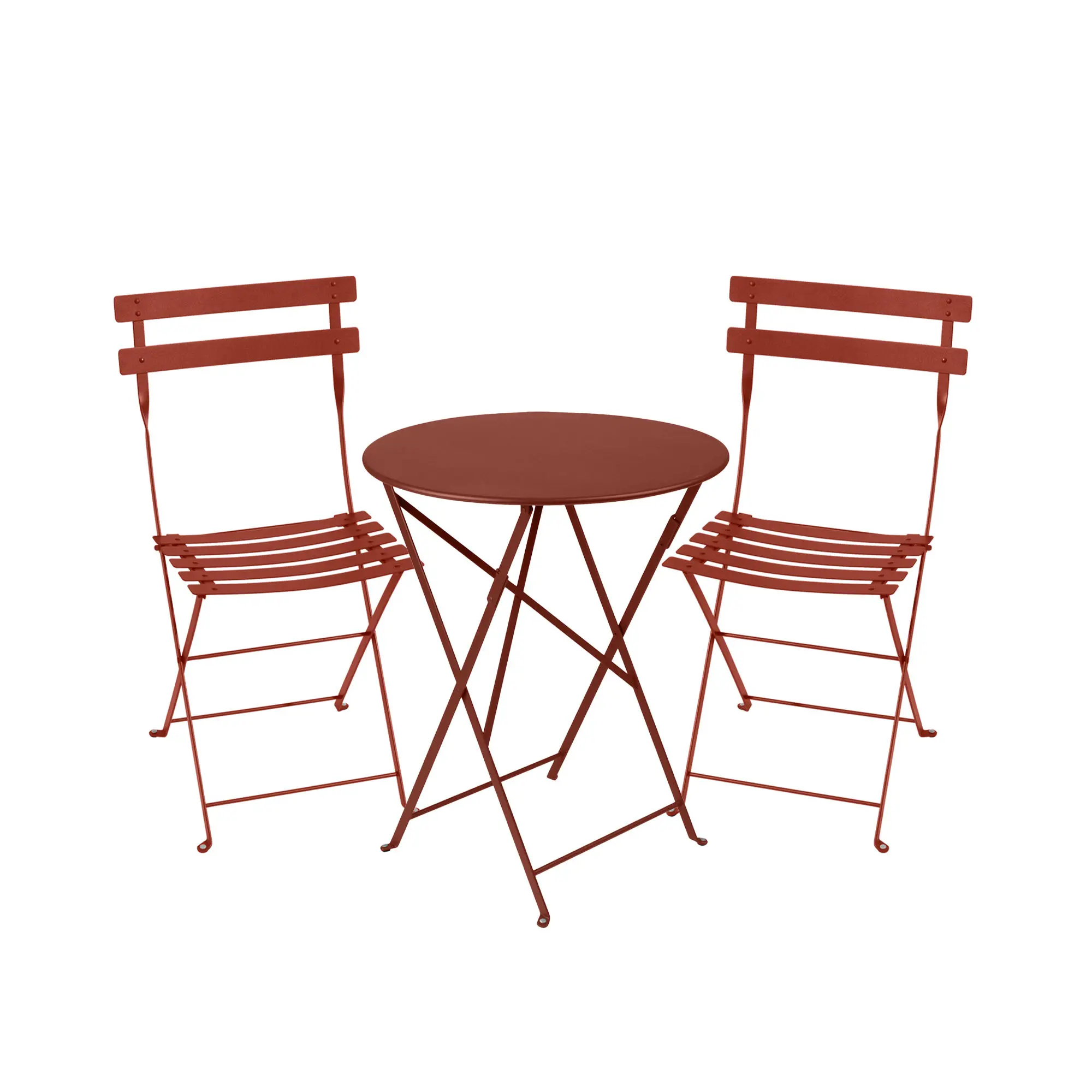 Bistro Matgrupp Bord Ø60 cm & 2 st Metal Chair