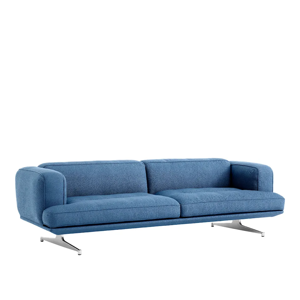 Inland AV23 3-sits soffa polerad aluminium ben