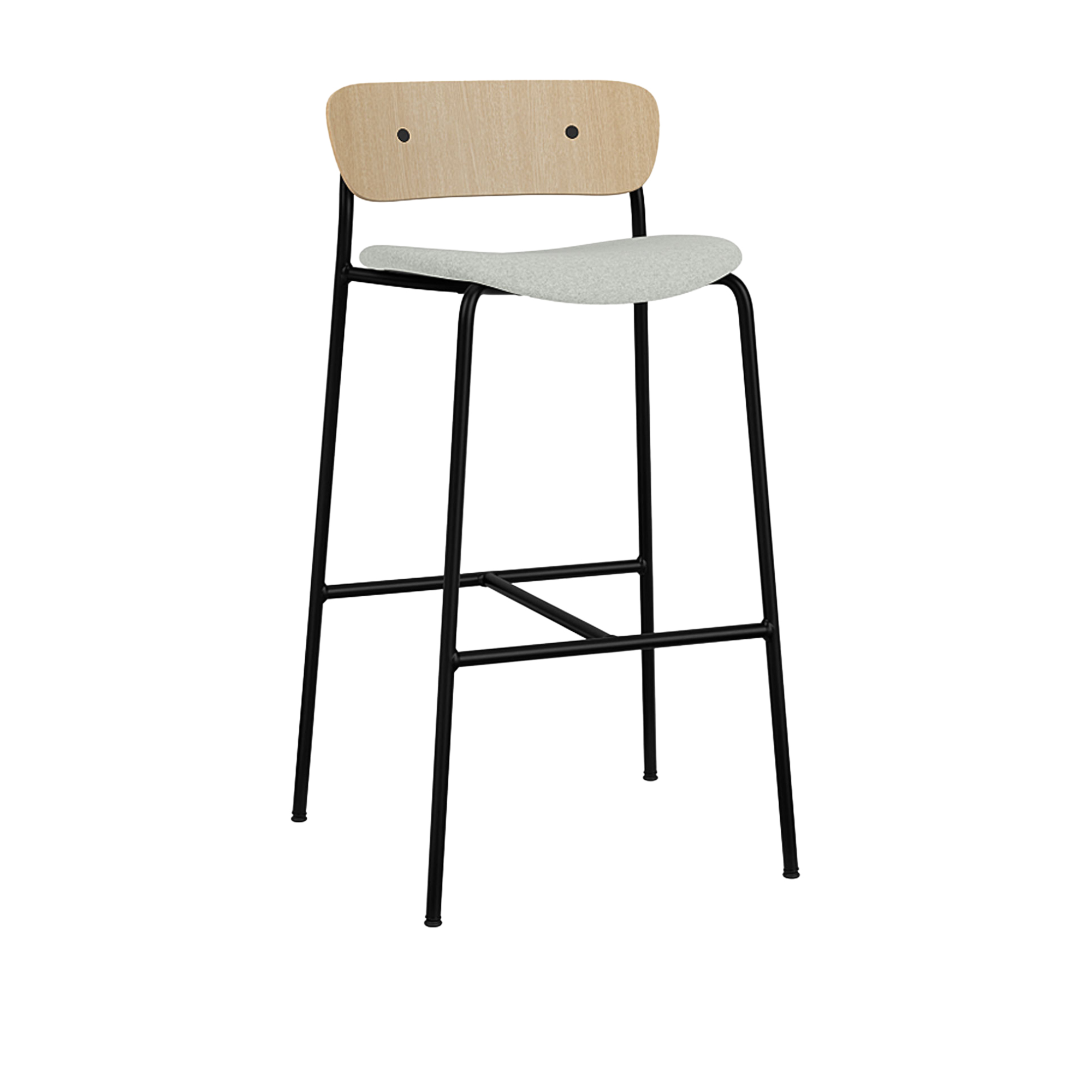 &Tradition - Pavilion AV10 - Lacquered Oak - Fabric cat.2 - Divina Melange 3 120 - Barstolar & barpallar - Anderssen & Voll - Metall/Trä