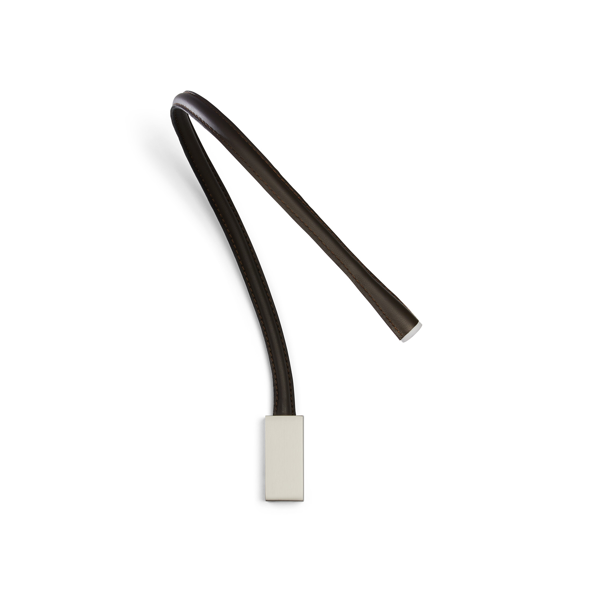 Contardi - Flexiled Wall L60 Leather Satin Nickel Without Switch, Black Leather Frame - Sänglampor - King & Roselli - Svart