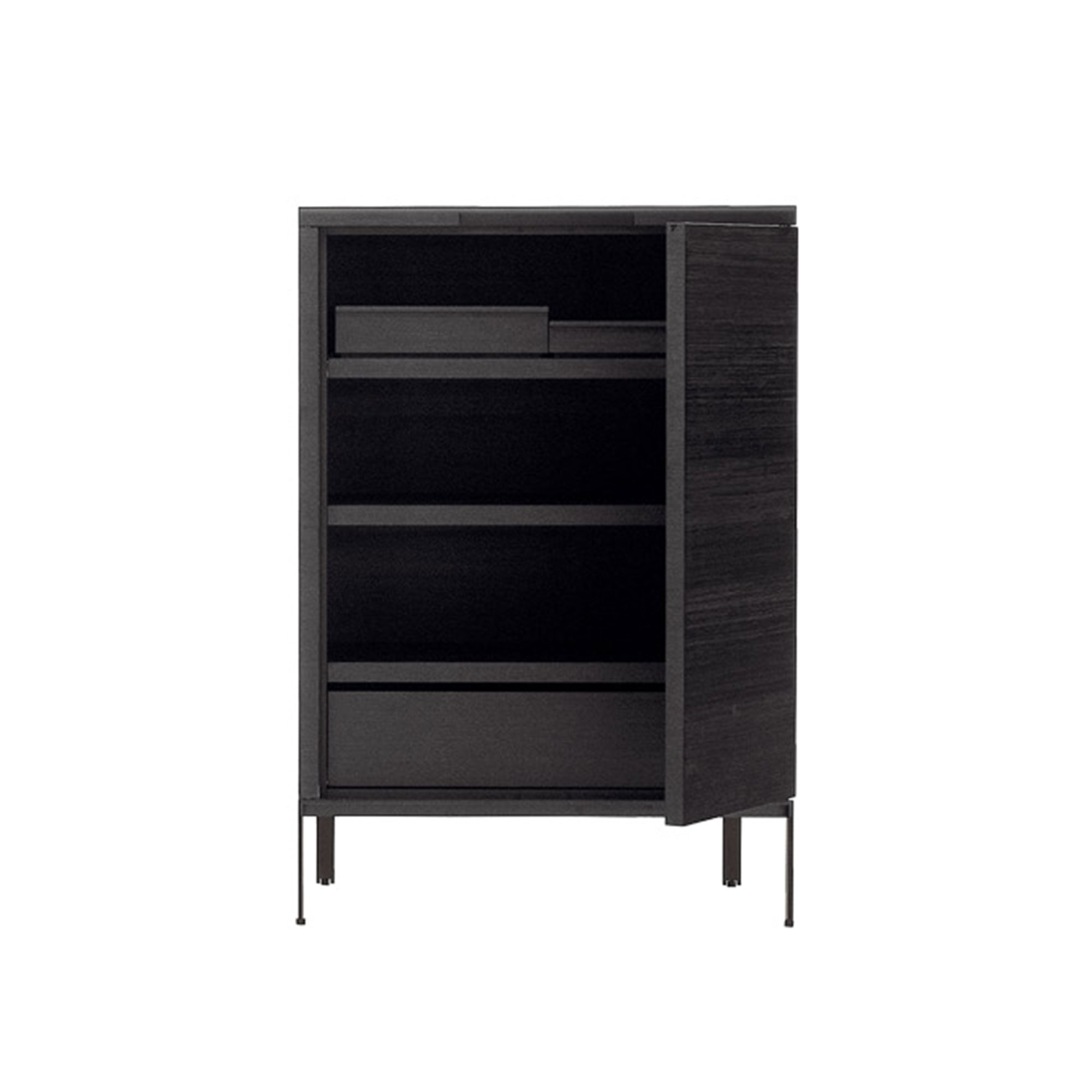 Maxalto - Mida High Storage 100, Grey Oak, Bronzed Nickel Painted base - Förvaringsskåp - Antonio Citterio - Grå - Metall/Trä