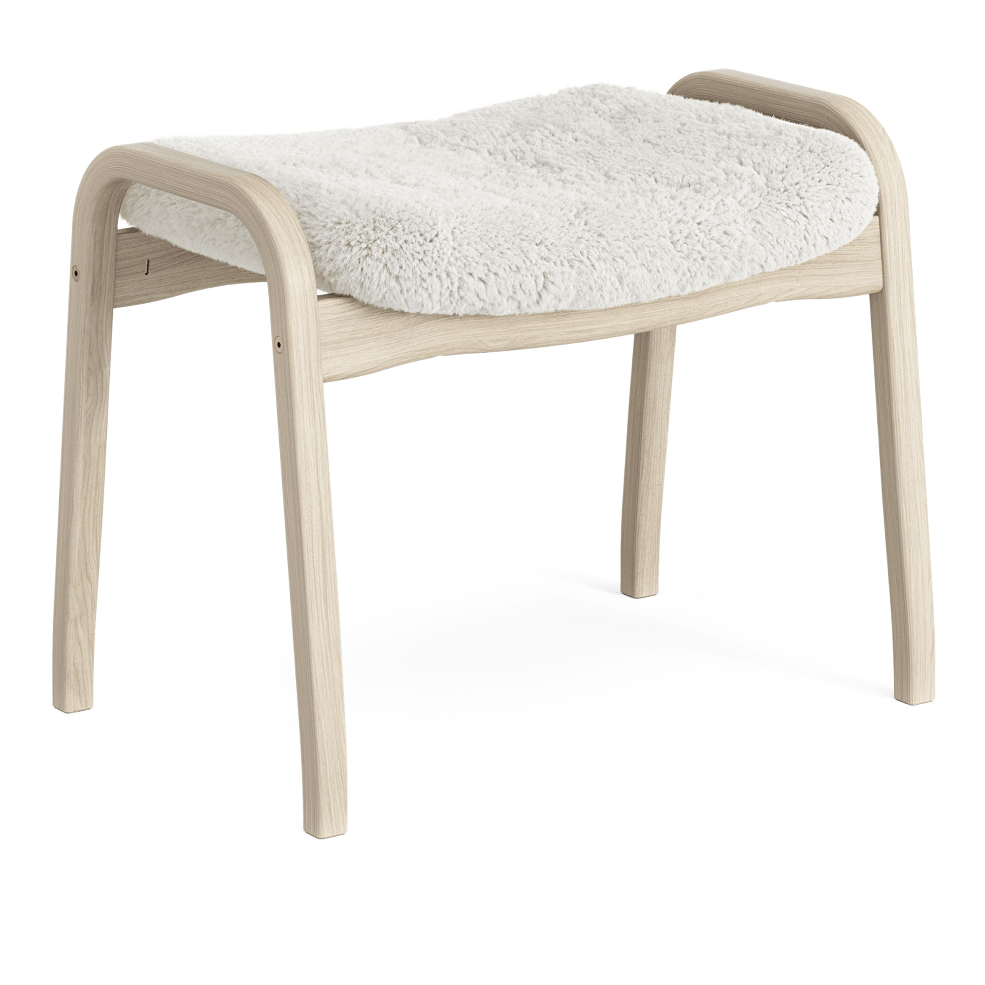 Swedese - Lamino fotpall vitpigmenterad lackad ek/fårskinn off-white - Fotpallar - Yngve Ekström - Beige - Trä/Ull