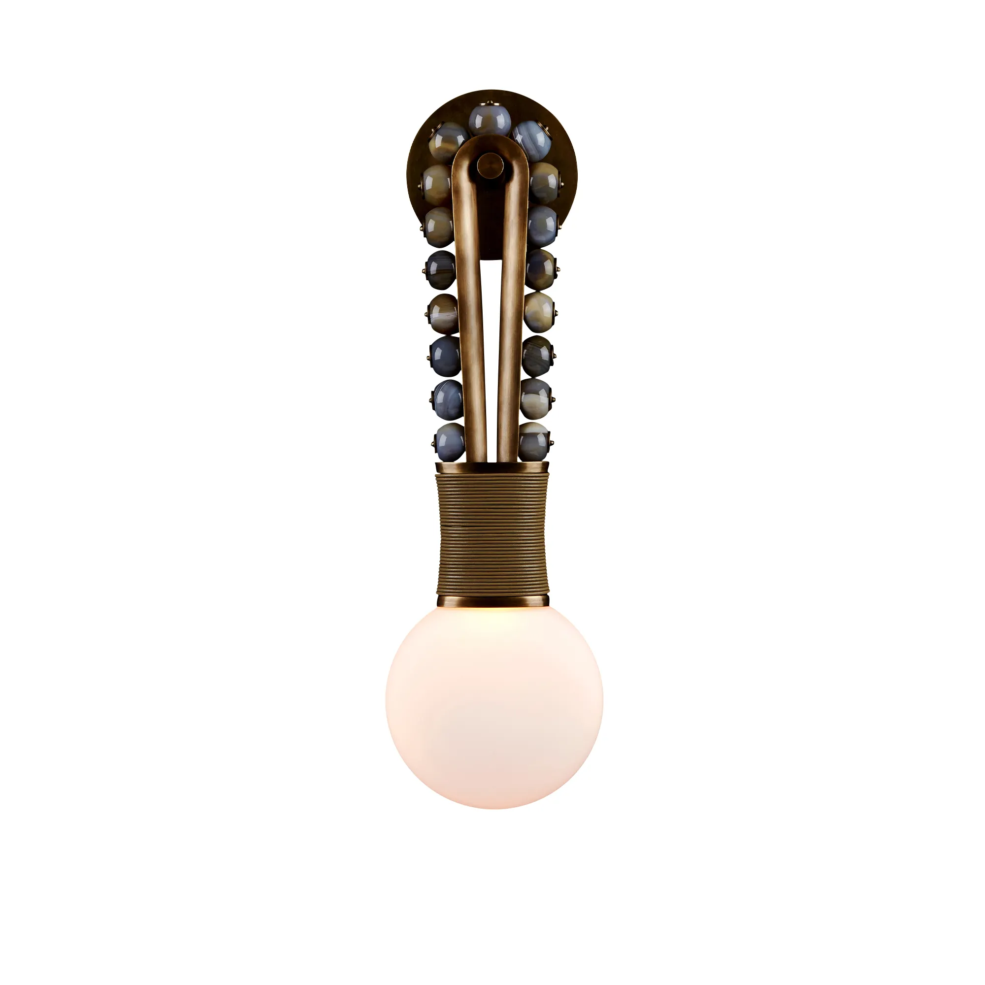 Talisman : Loop Sconce - Aged Brass/Agate