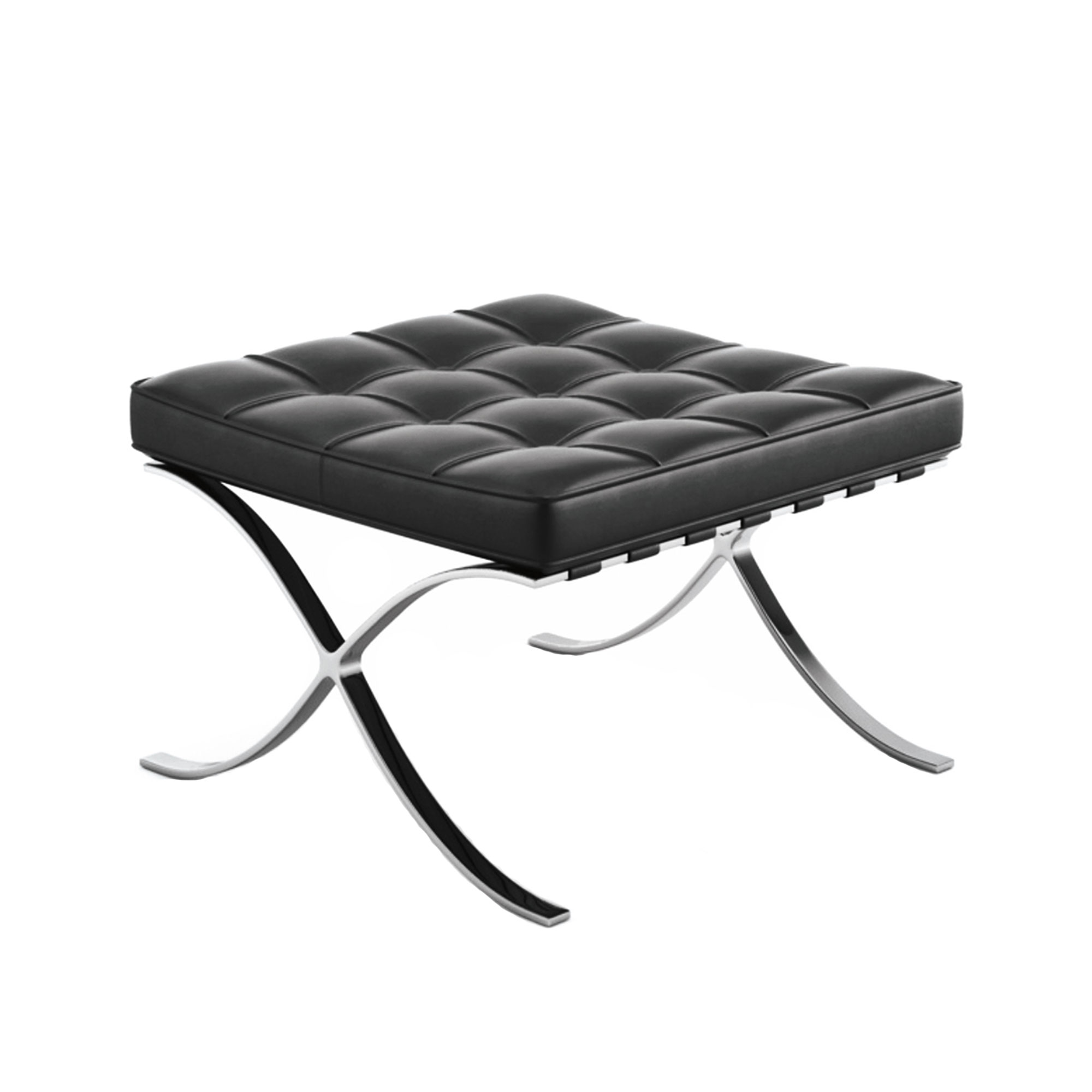 Knoll - Barcelona Stool Relax, Special Edition Venezia leather - 02 - Natural - Sittpallar - designer_ludwig_mies_van_der_rohe - Beige - Läder/Metall/Syntetiskt/Skum