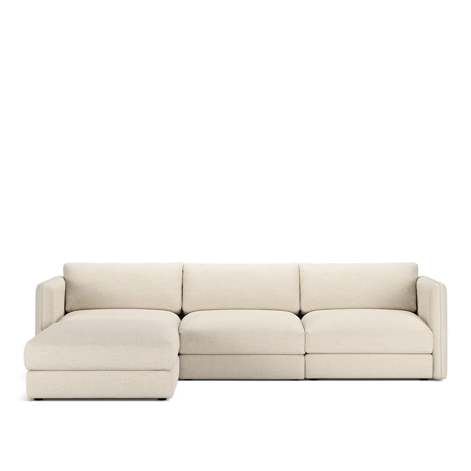 Pavarotti 3-Seater + Footstool, Removable Cover, Cushion Variant 03, Lario 38