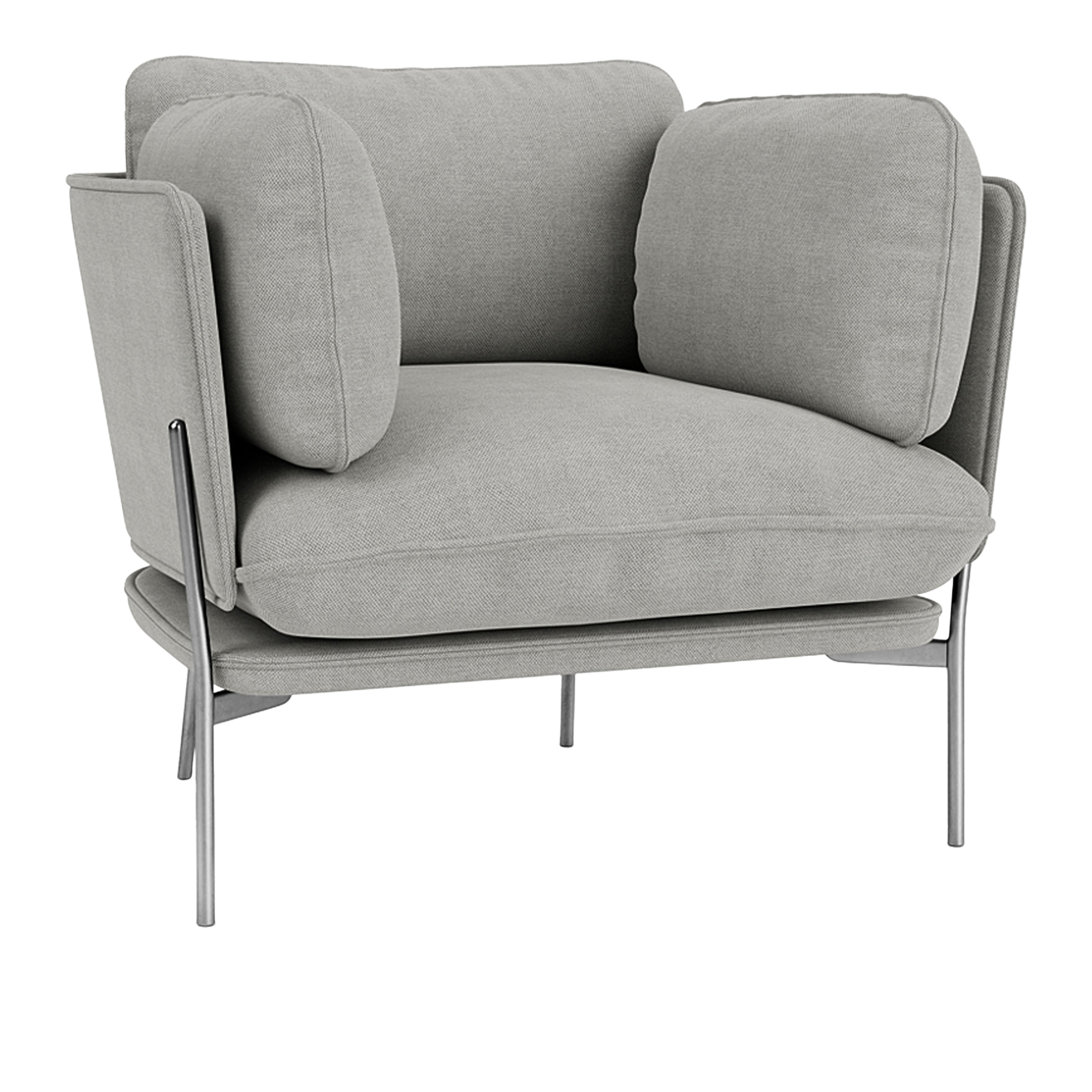 &Tradition - Cloud LN1 - Chrome - Fabric cat.2 - Fiord 151 - Fåtöljer - Luca Nichetto - MDF/Metall