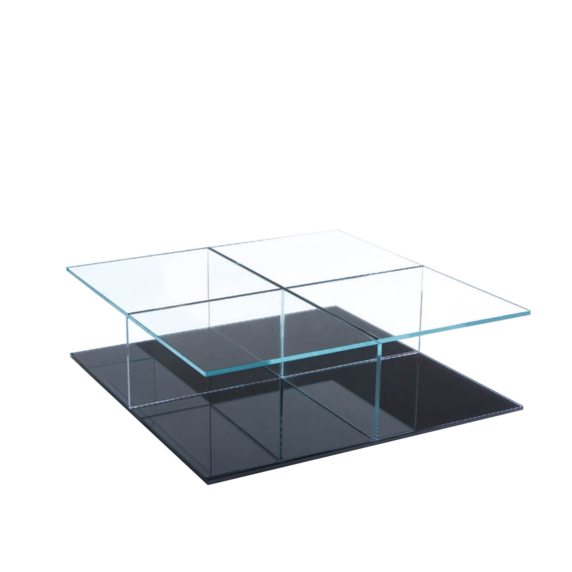 Cassina - 269 Mex, 108,5 x 36,5 cm, Svart bas - Soffbord - Piero Lissoni - Transparent - Glas