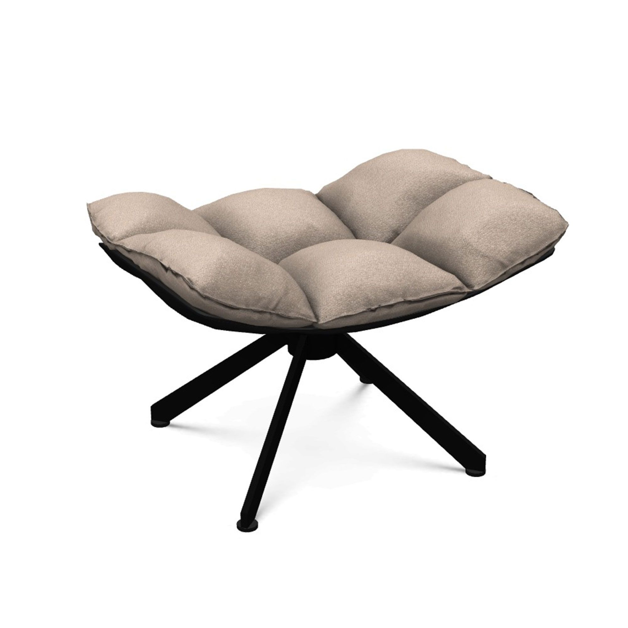 B&B Italia - Husk HP4 Cat. Serie Sapri 102 Black shell, black painted metal - Fotpallar - Patricia Urquiola - Beige - Metall/Textilmaterial/Syntetiskt