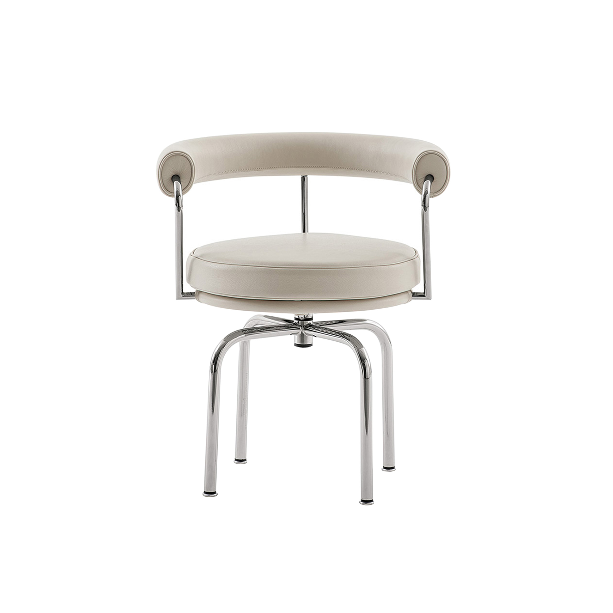 Cassina - LC7 Swivel Chair 4 Legs, Chrome Frame, LCX 13Y415 - Spisestoler - Charlotte Perriand,Le Corbusier,Pierre Jeanneret - Sølv - Metall